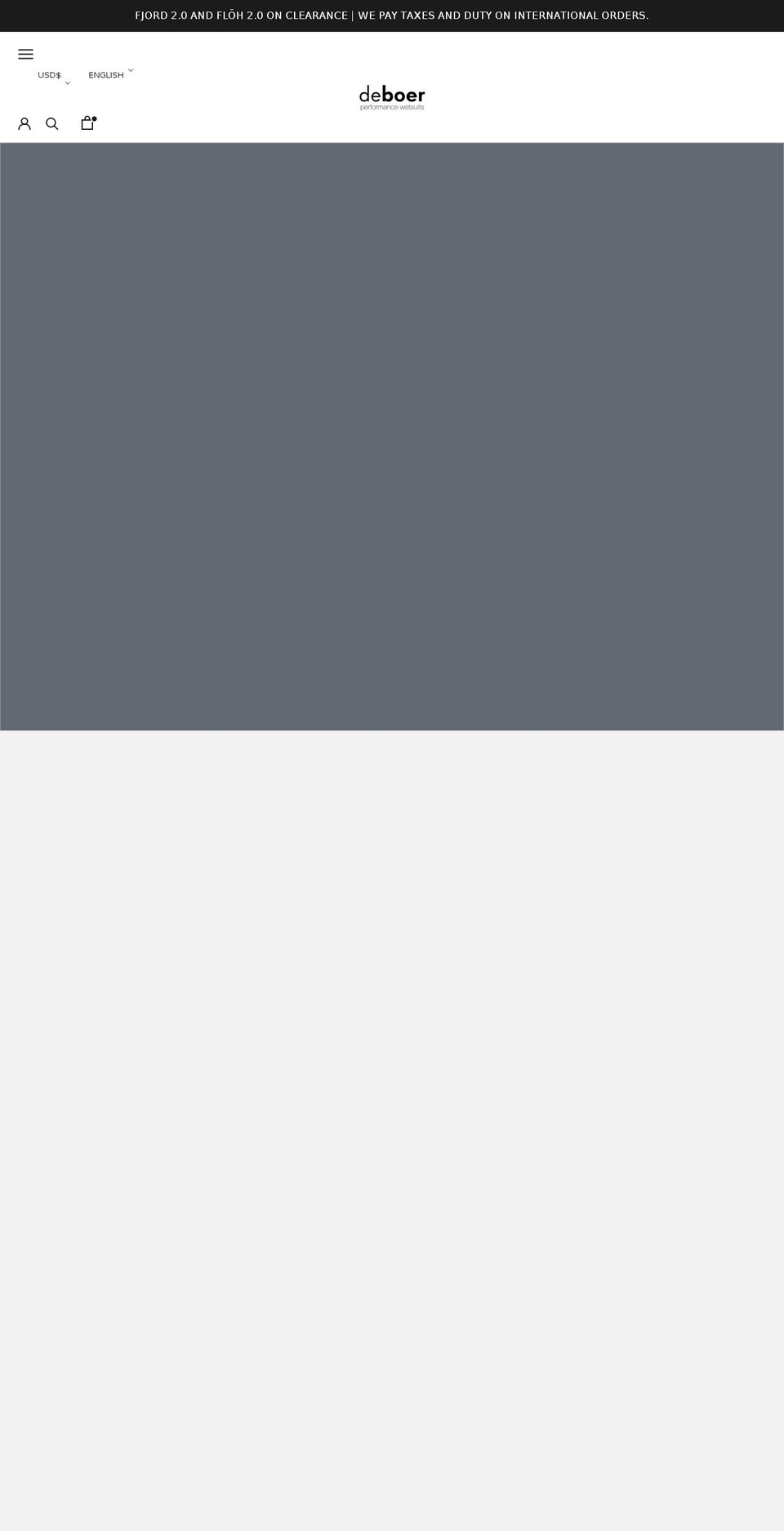 deboerwetsuits.com shopify website screenshot