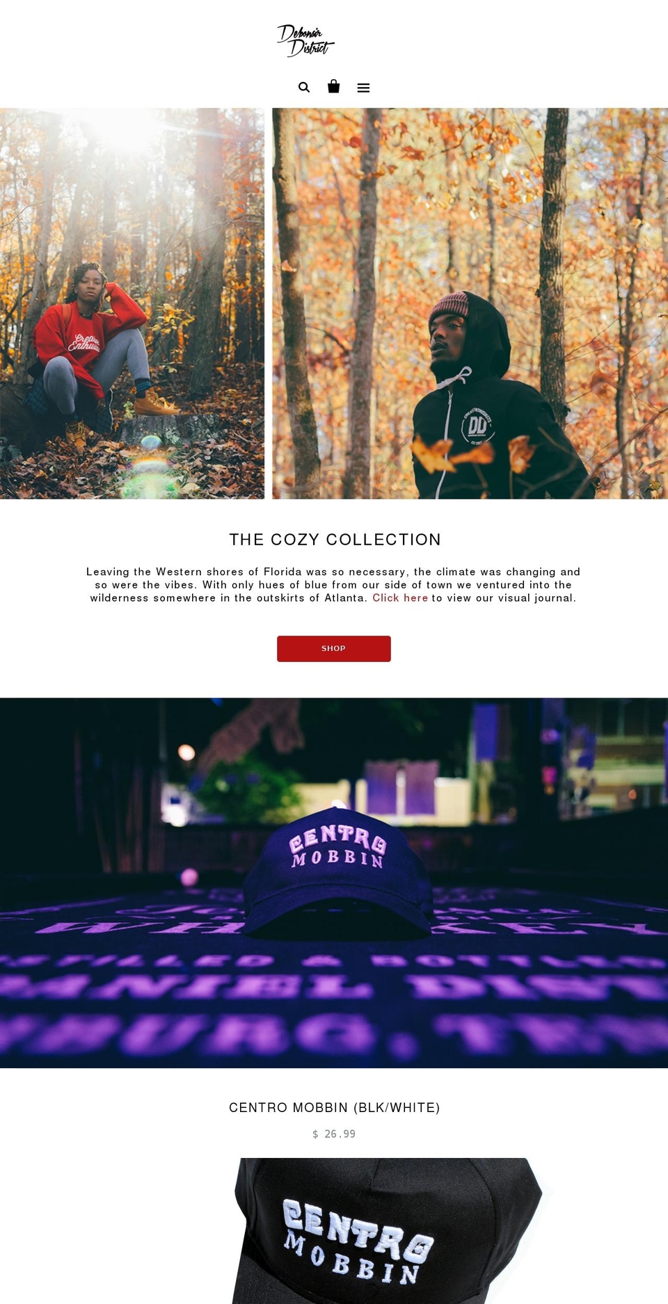 debonairdistrict.com shopify website screenshot