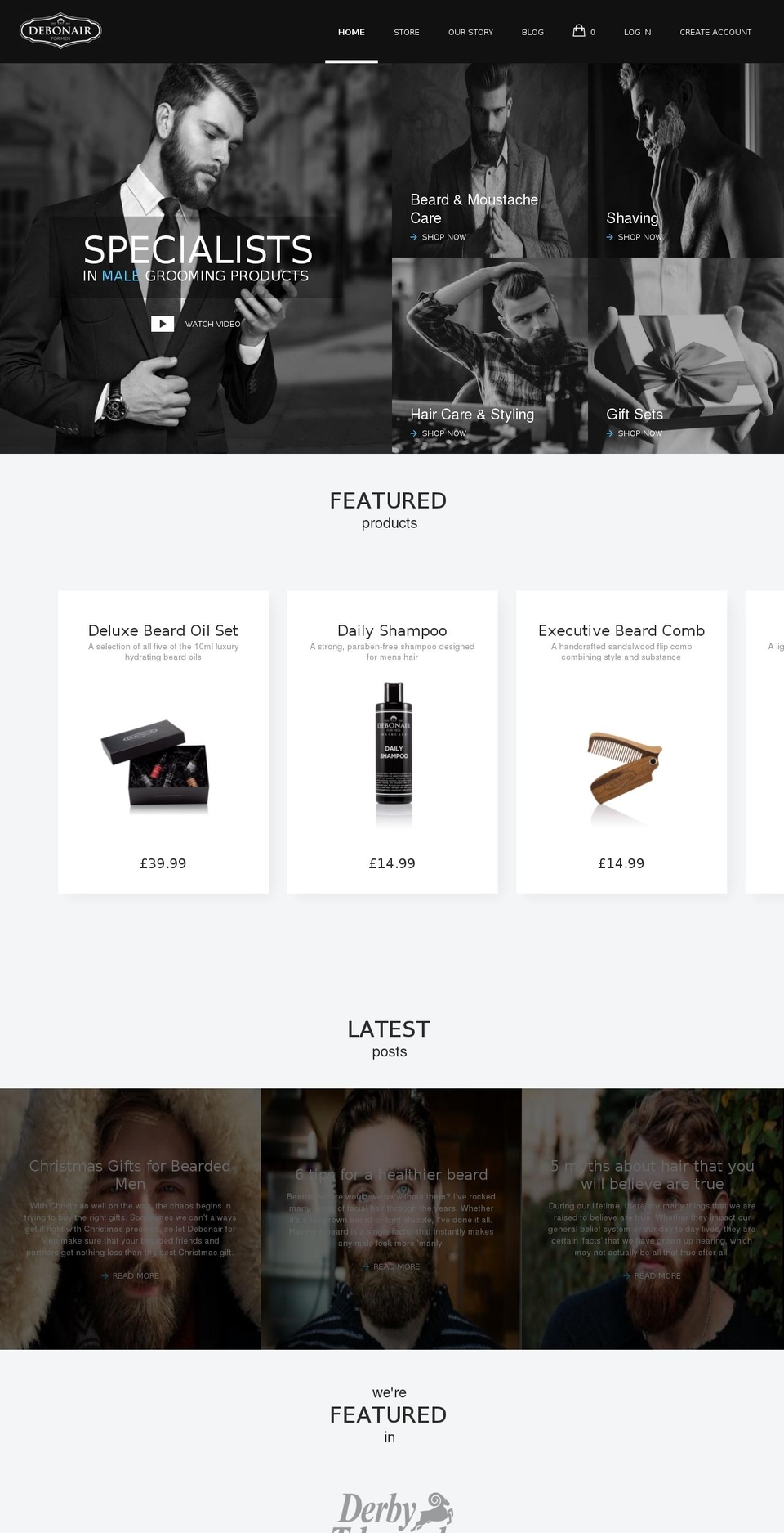 debonairformen.co.uk shopify website screenshot