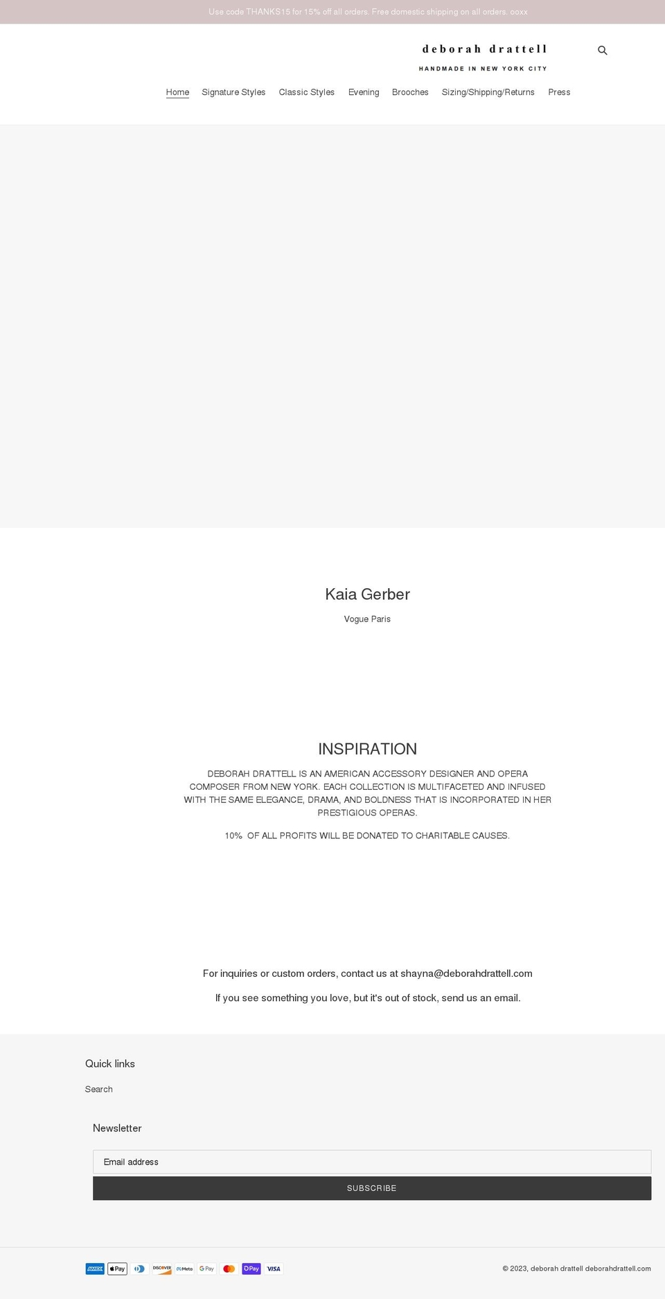 deborahdrattell.com shopify website screenshot