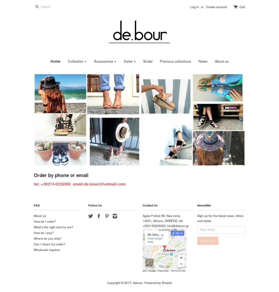 debour.gr shopify website screenshot