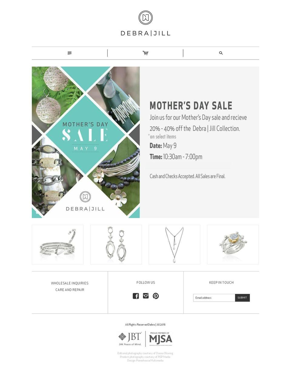 debrajill.com — Shopify storefront screenshot