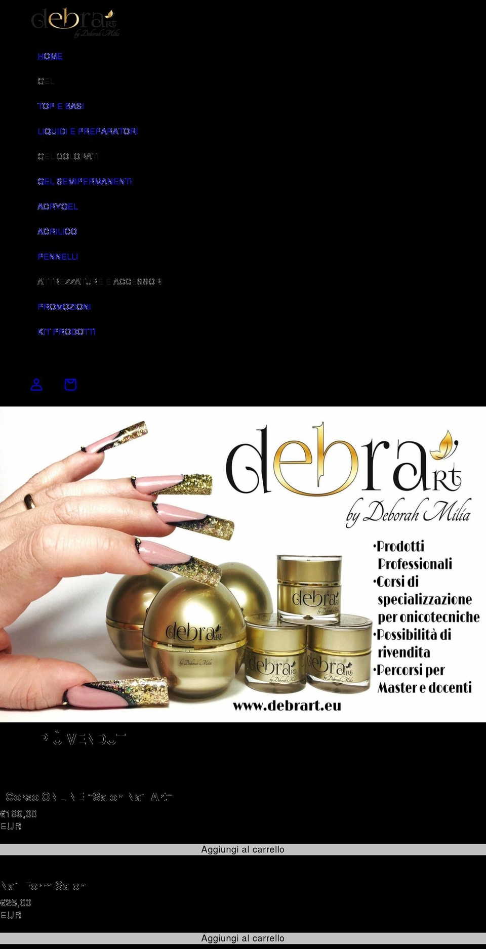 debrart.eu shopify website screenshot