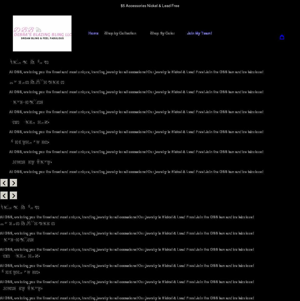 debrasblazingbling.com shopify website screenshot
