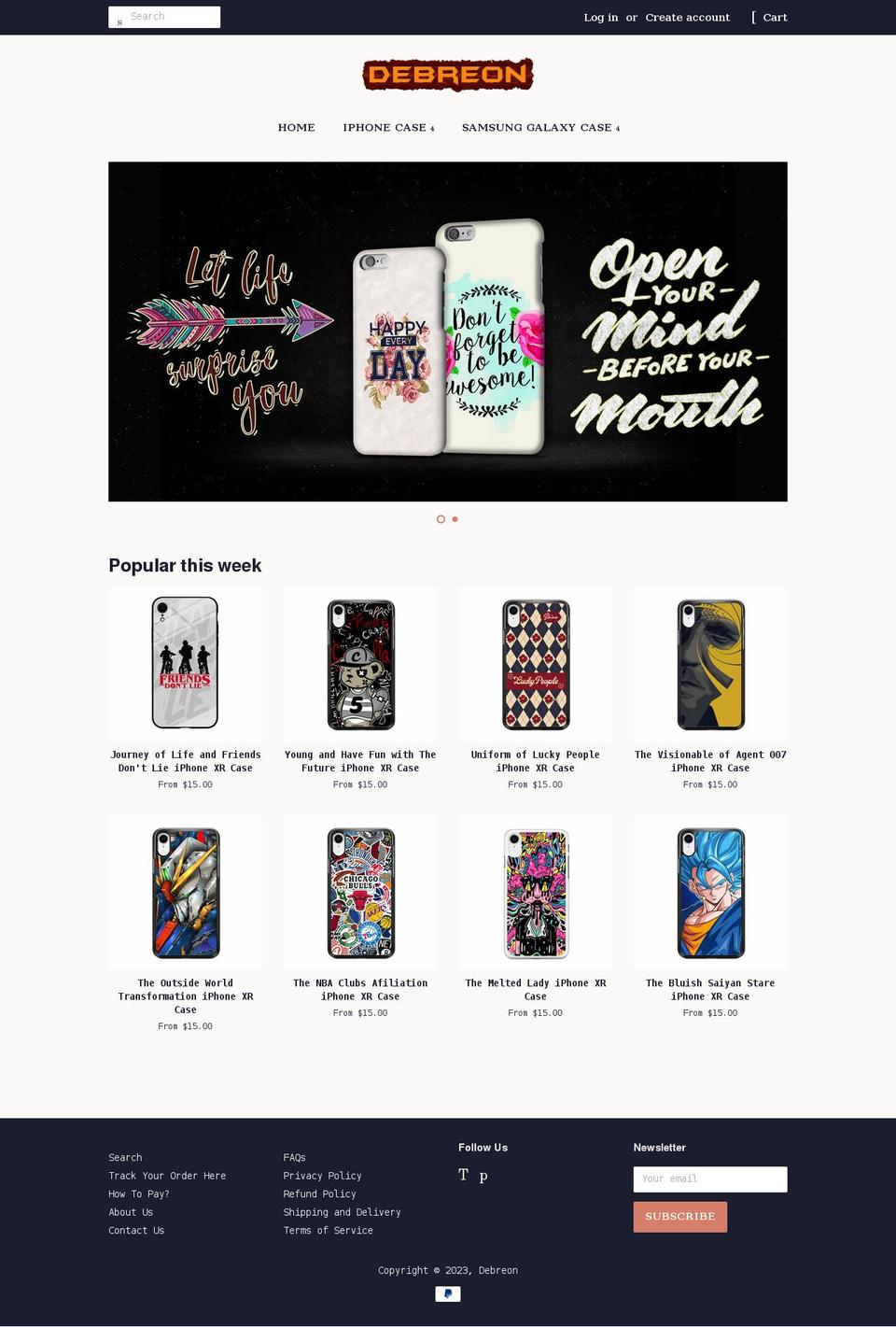 debreon.com shopify website screenshot