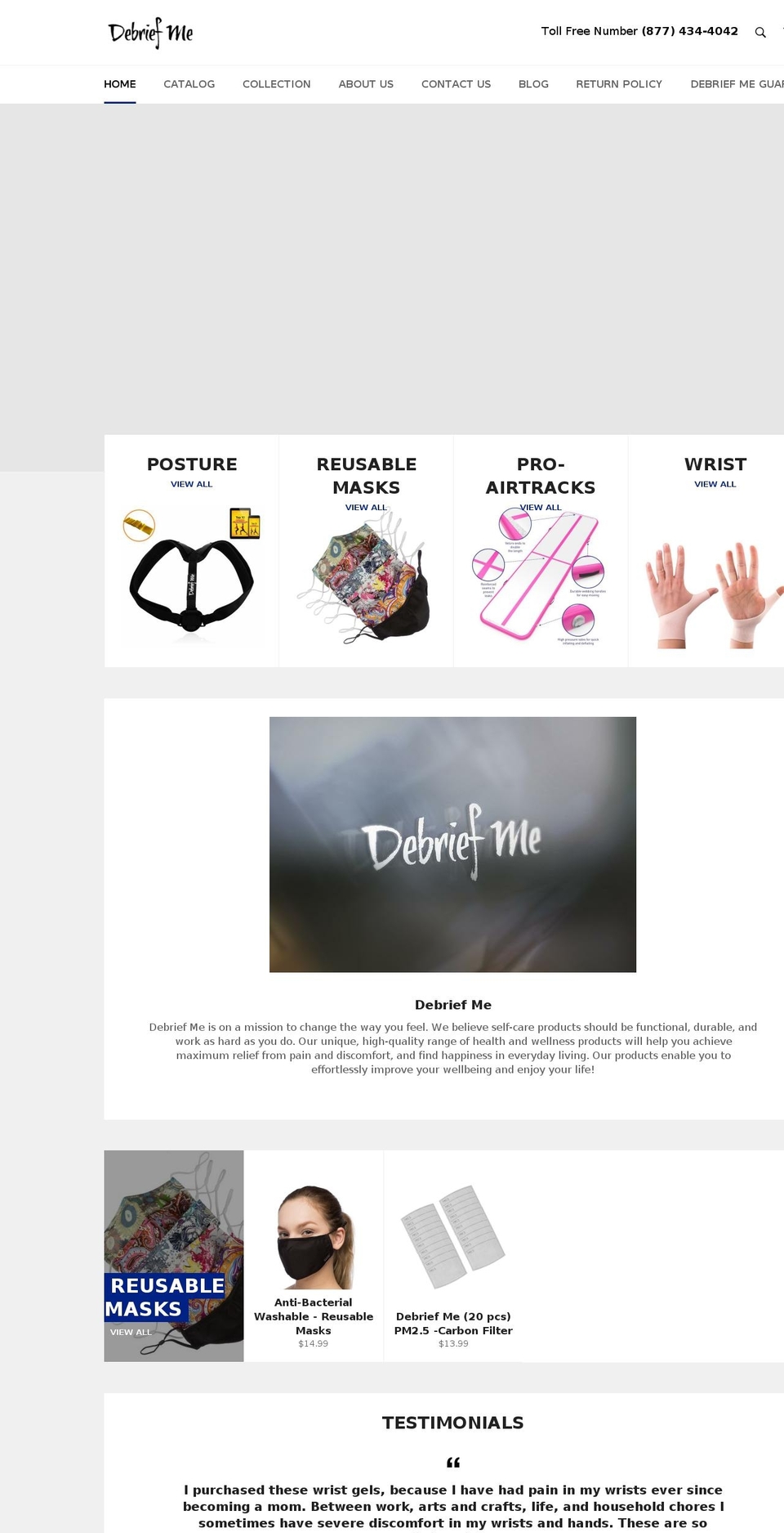 debriefme.com shopify website screenshot