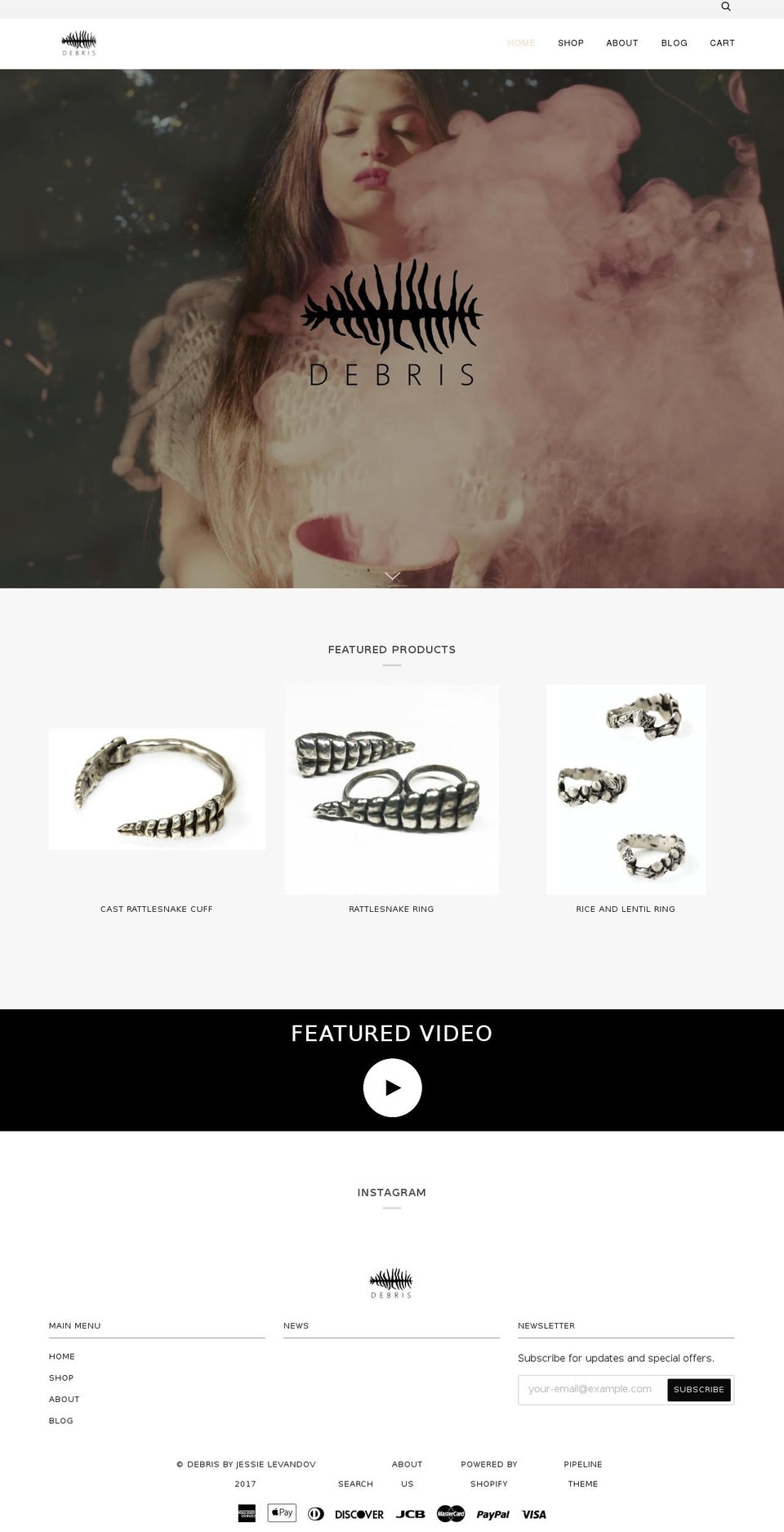 debrisnyc.com shopify website screenshot