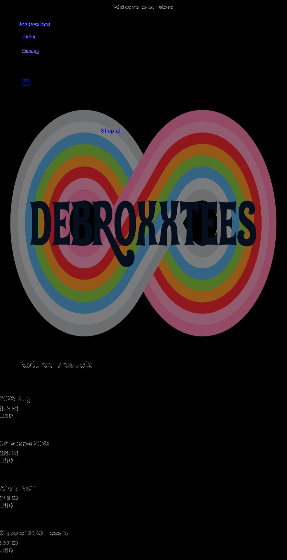 debroxxtees.com — Shopify storefront screenshot