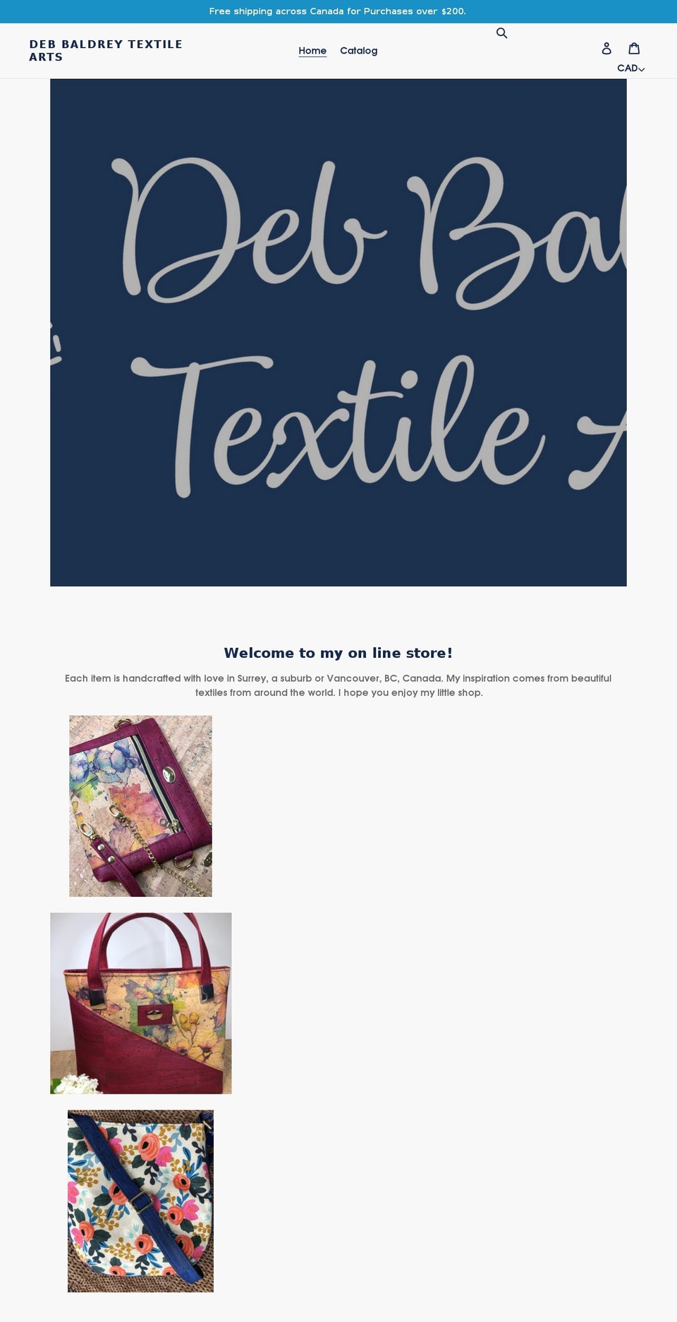 debsbags.ca shopify website screenshot