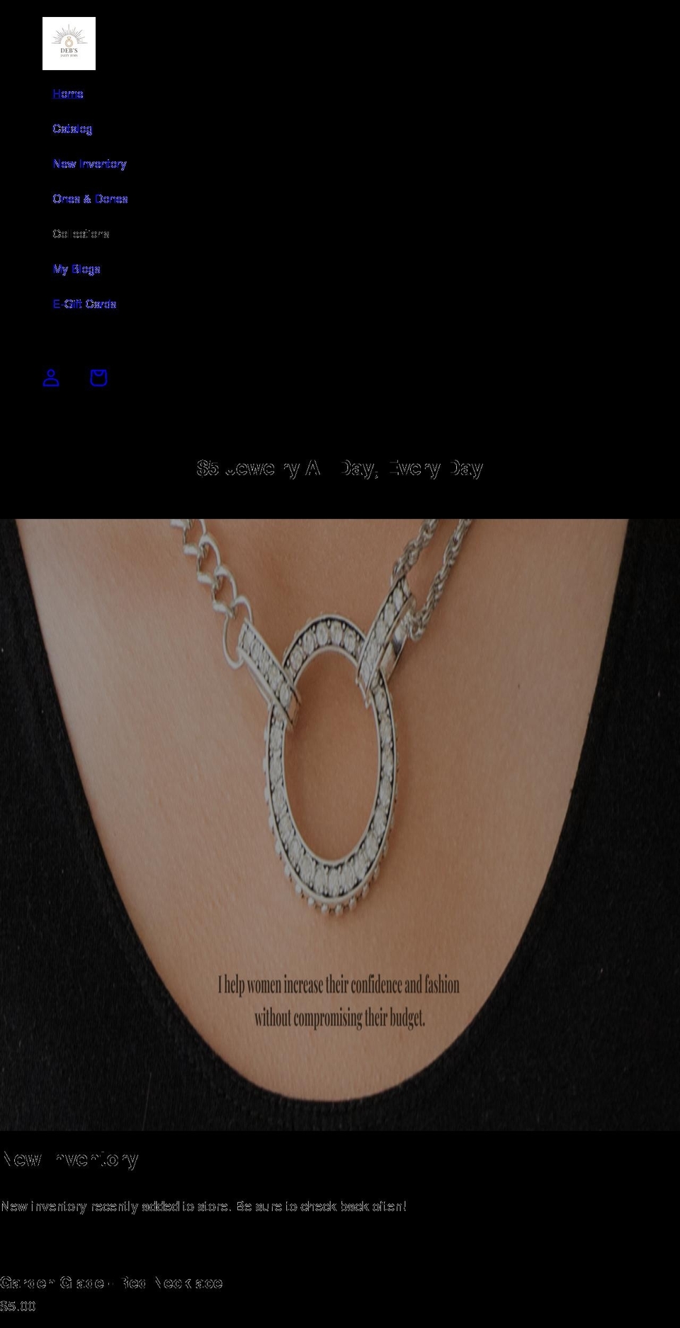 debsjazzyjems.com shopify website screenshot