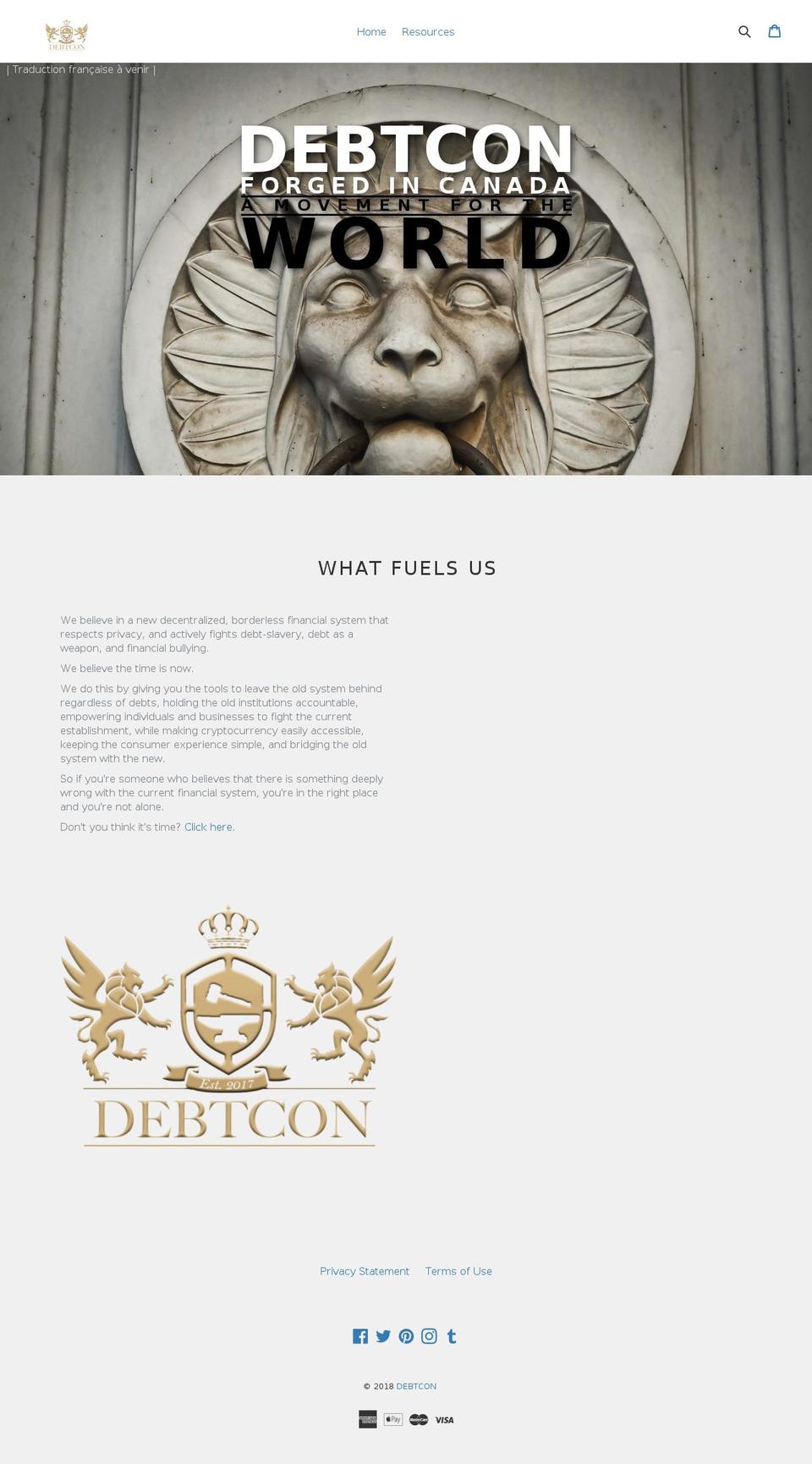 debtcon.com — Shopify storefront screenshot