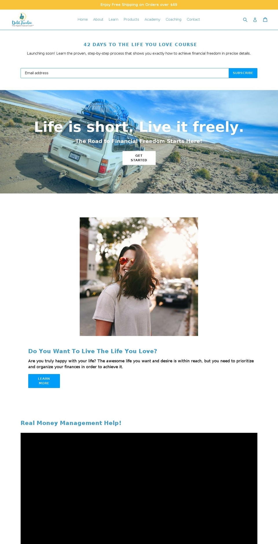 debtfreebie.com — Shopify storefront screenshot