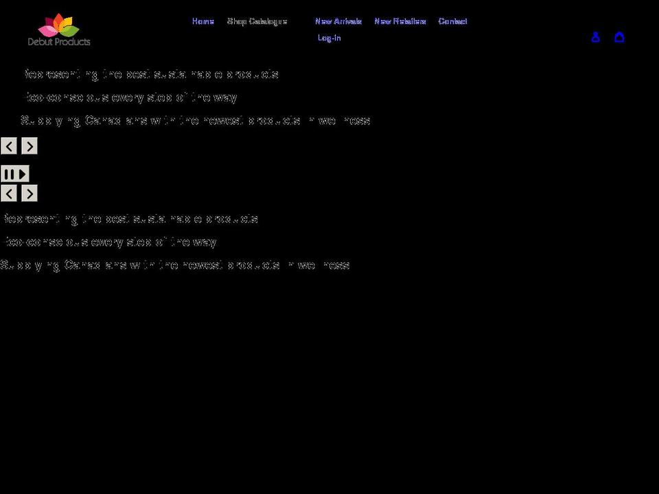 debutproducts.com shopify website screenshot