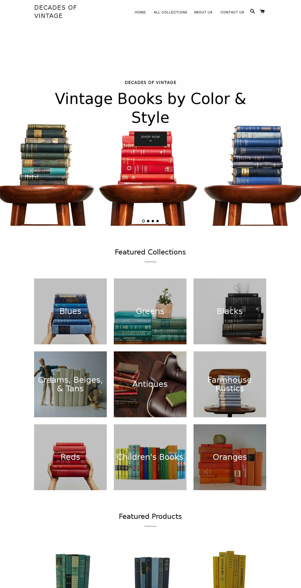 decadesofvintage.com shopify website screenshot