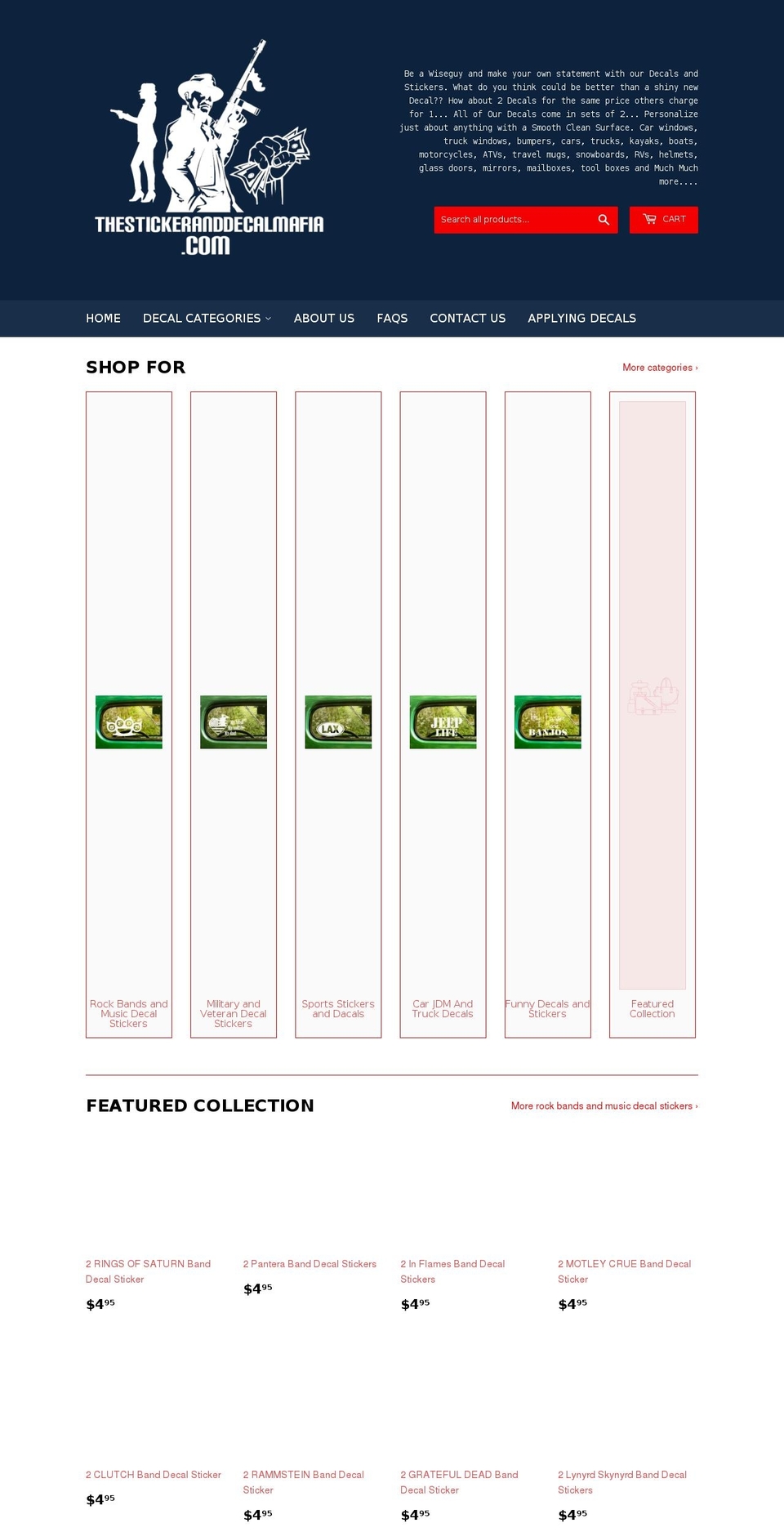 decalandstickermafia.com shopify website screenshot