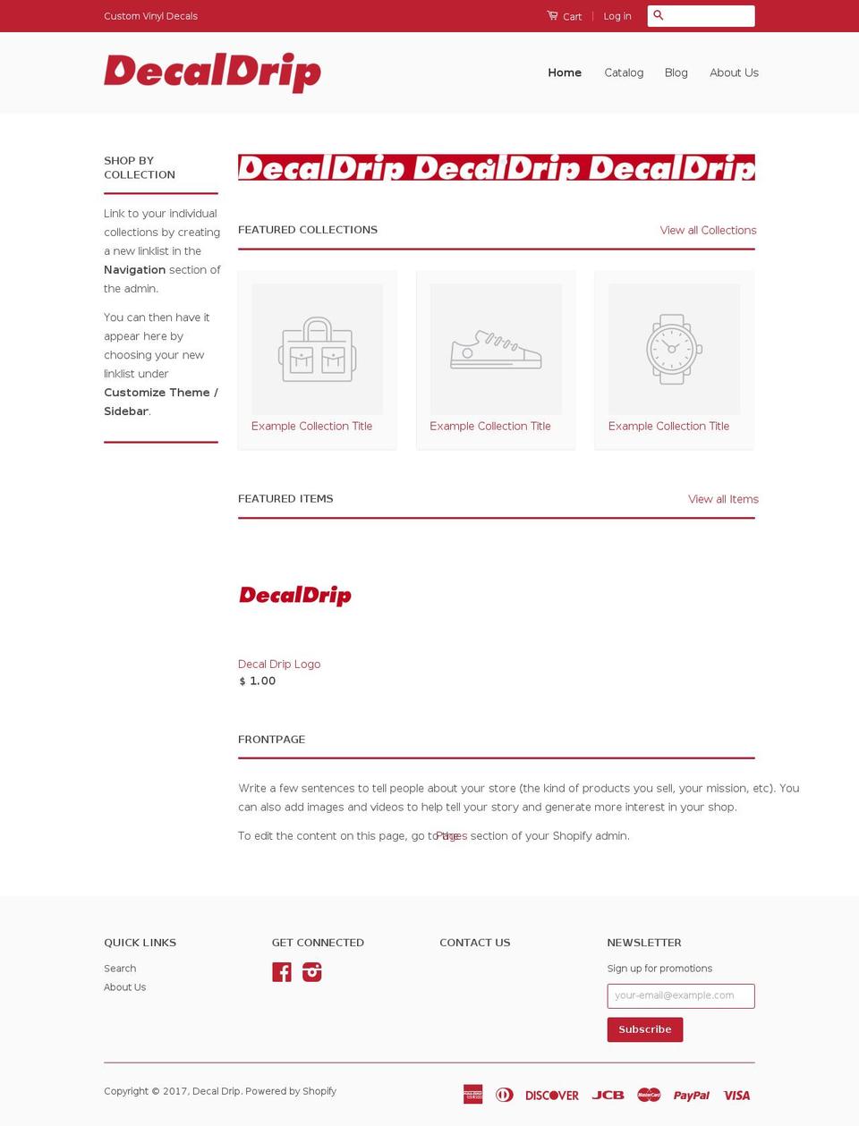 decaldrip.com shopify website screenshot
