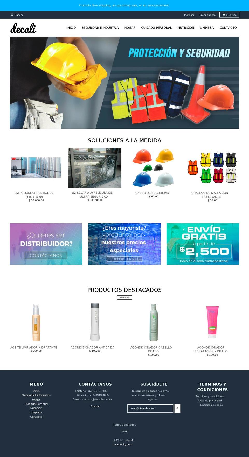 decali.com.mx shopify website screenshot