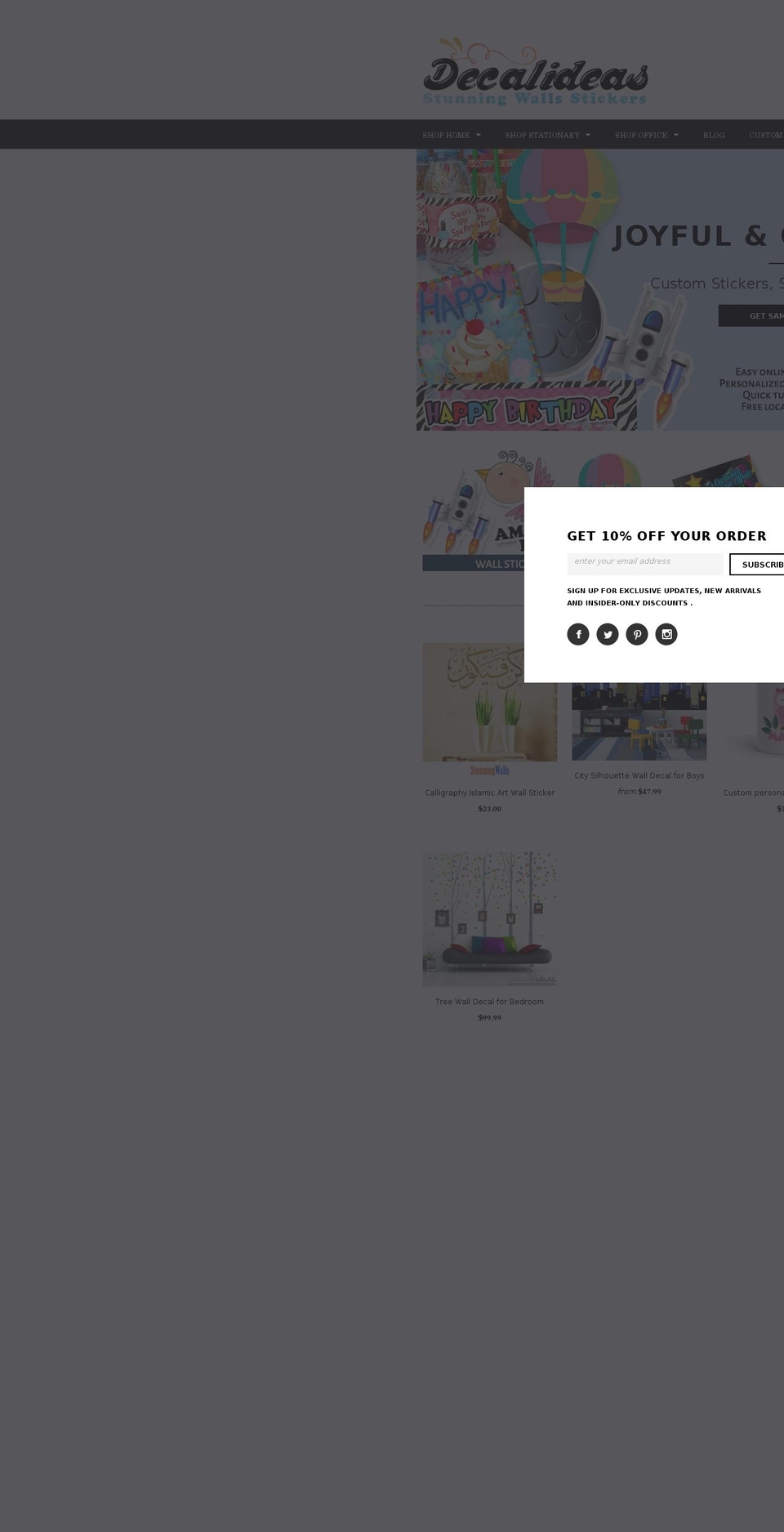 decalideas.com shopify website screenshot