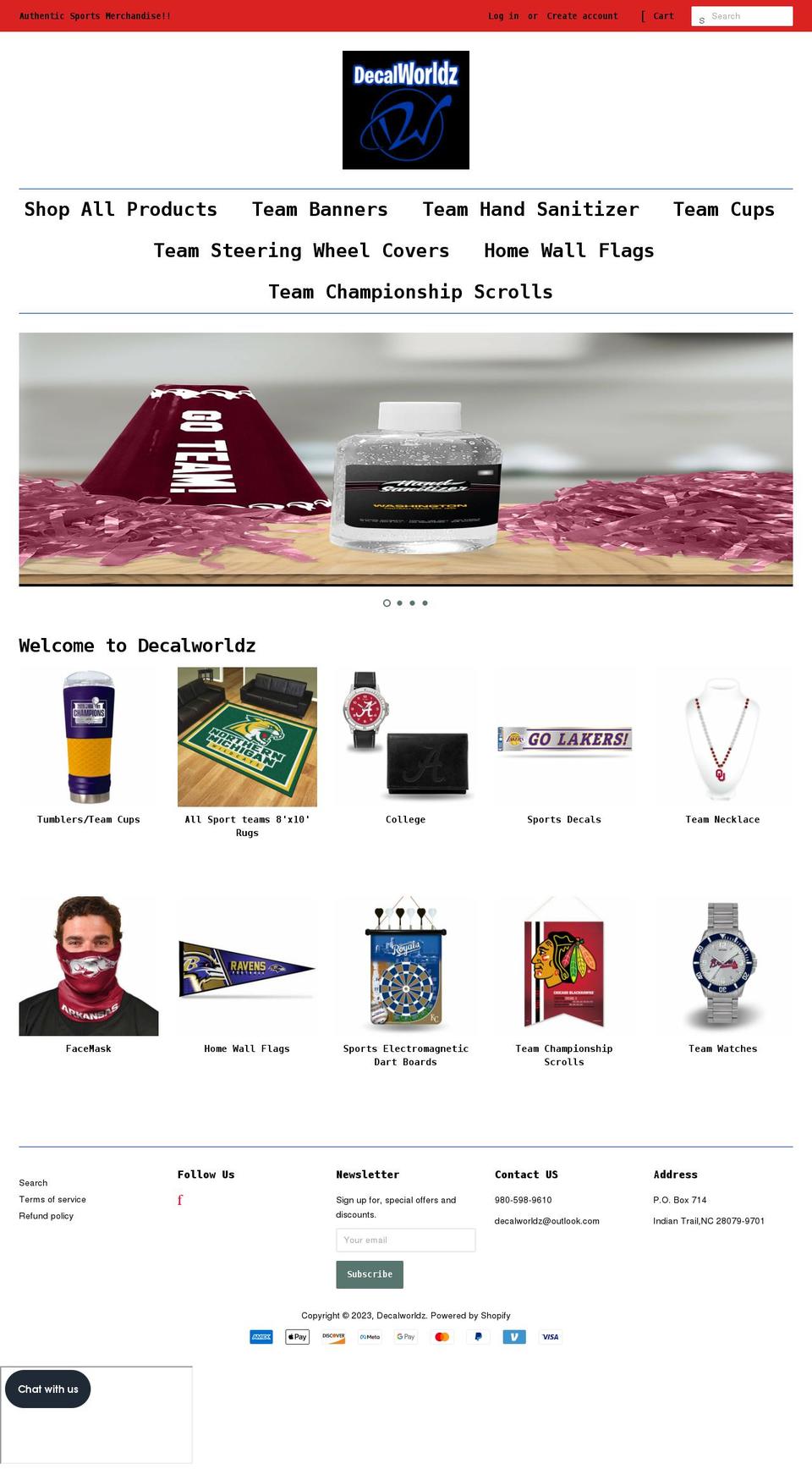 decalworldz.com shopify website screenshot