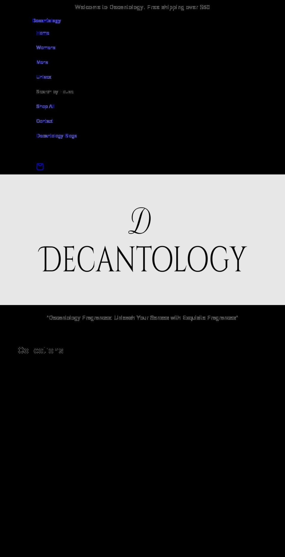 decantology.com shopify website screenshot