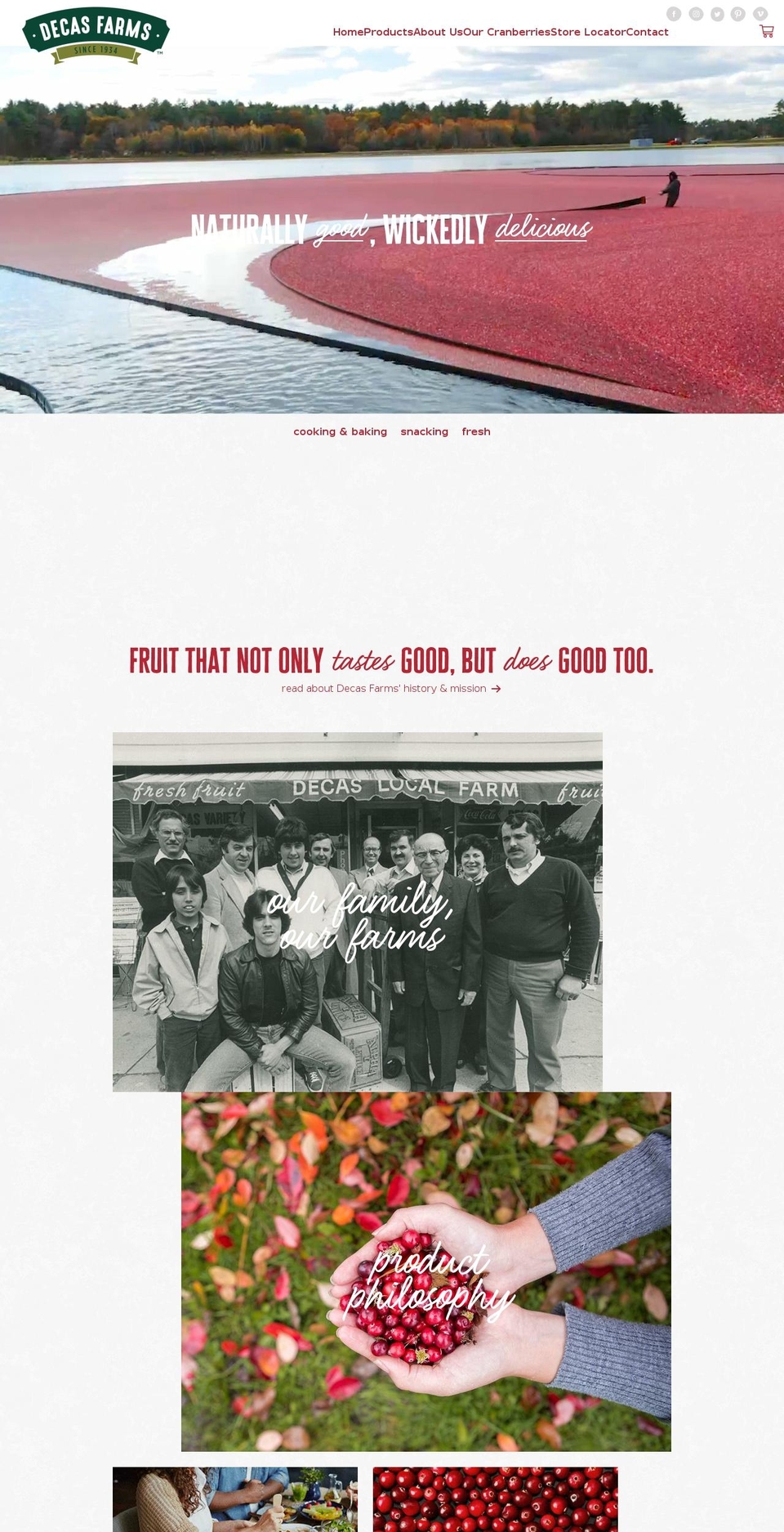 decasfarms.com shopify website screenshot