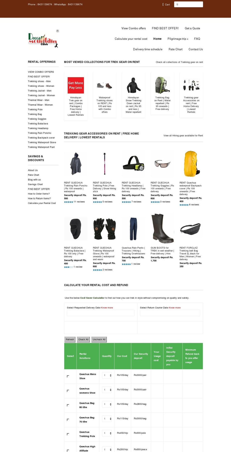 deccanmountainclub.com shopify website screenshot