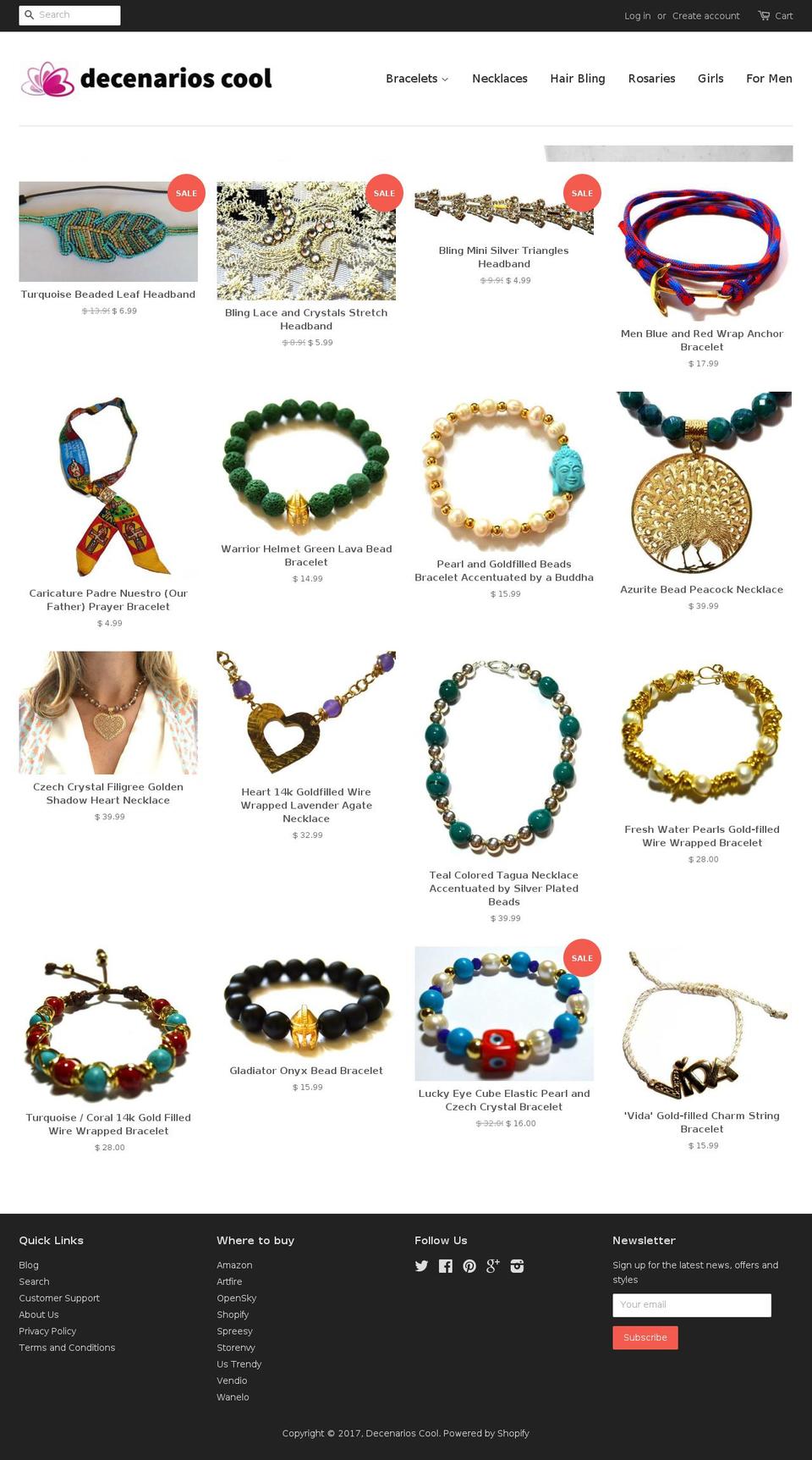 decenarioscool.com shopify website screenshot