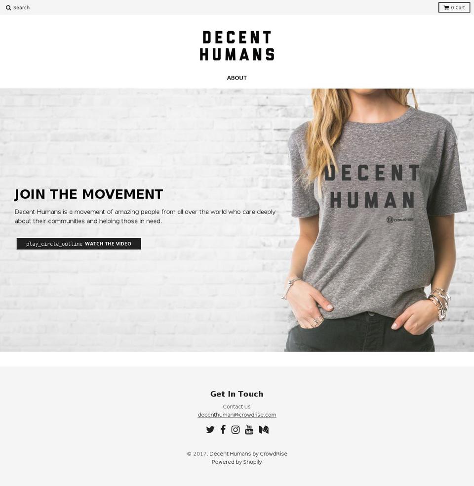 decenthumans.org shopify website screenshot