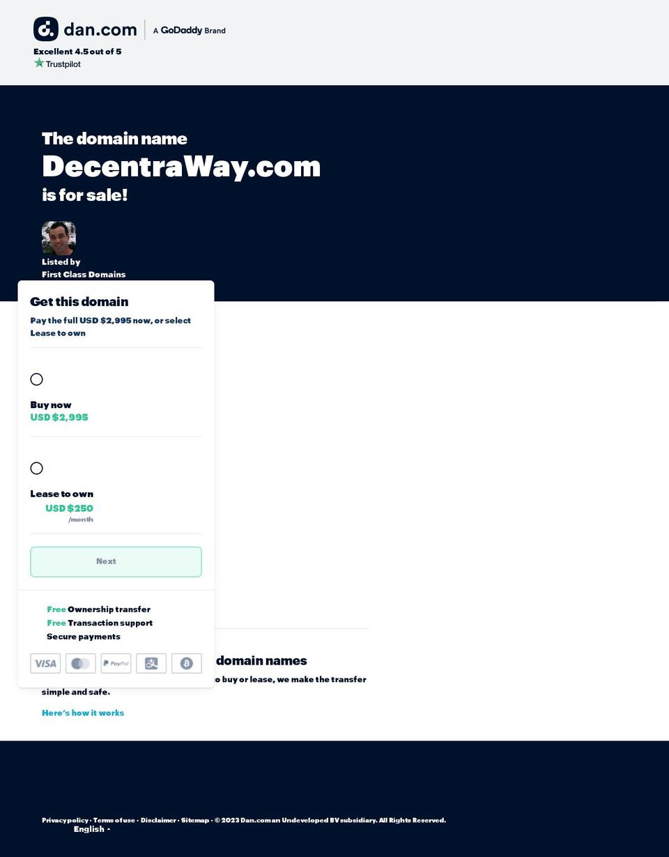 decentraway.com — Shopify storefront screenshot