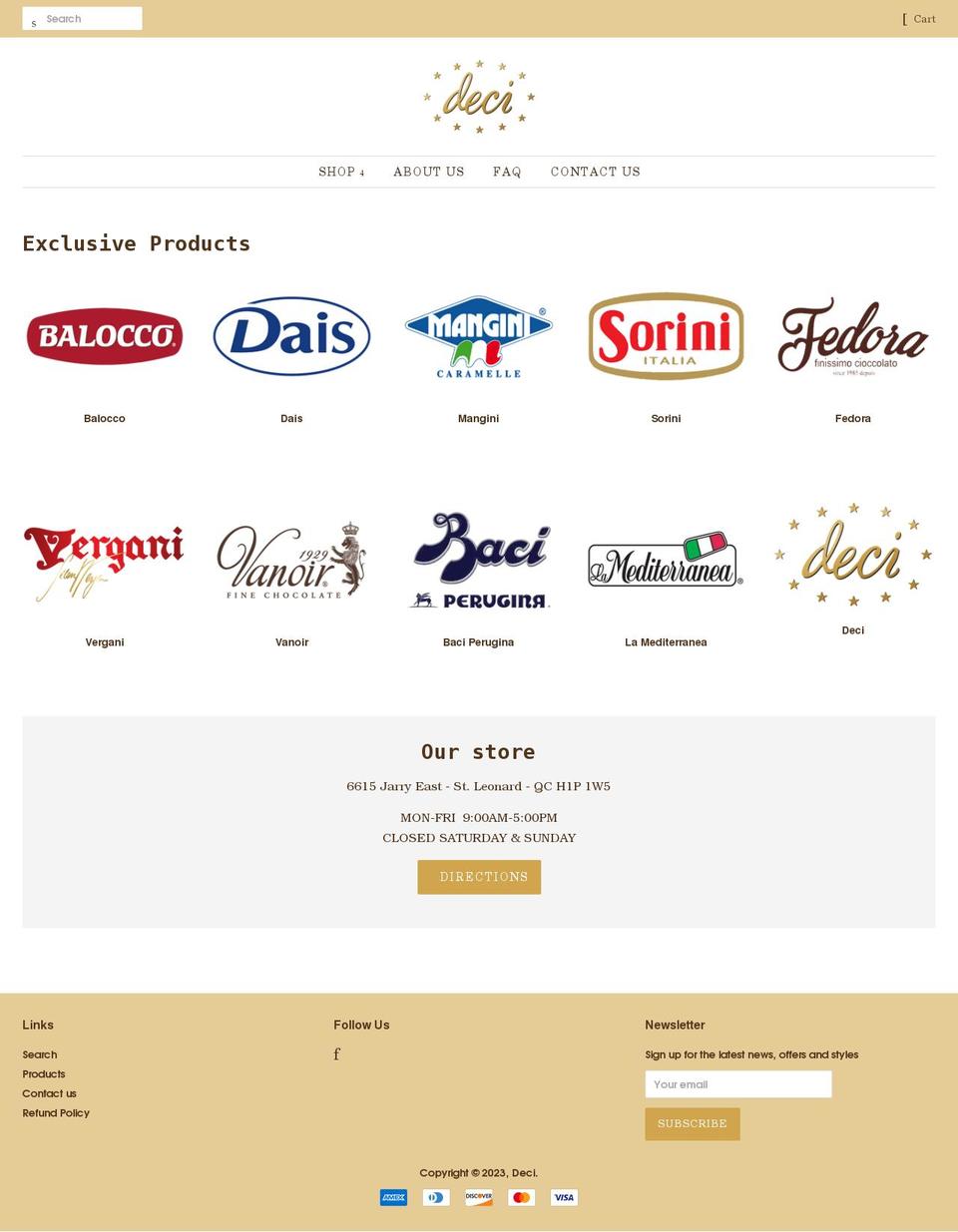 deci.ca shopify website screenshot