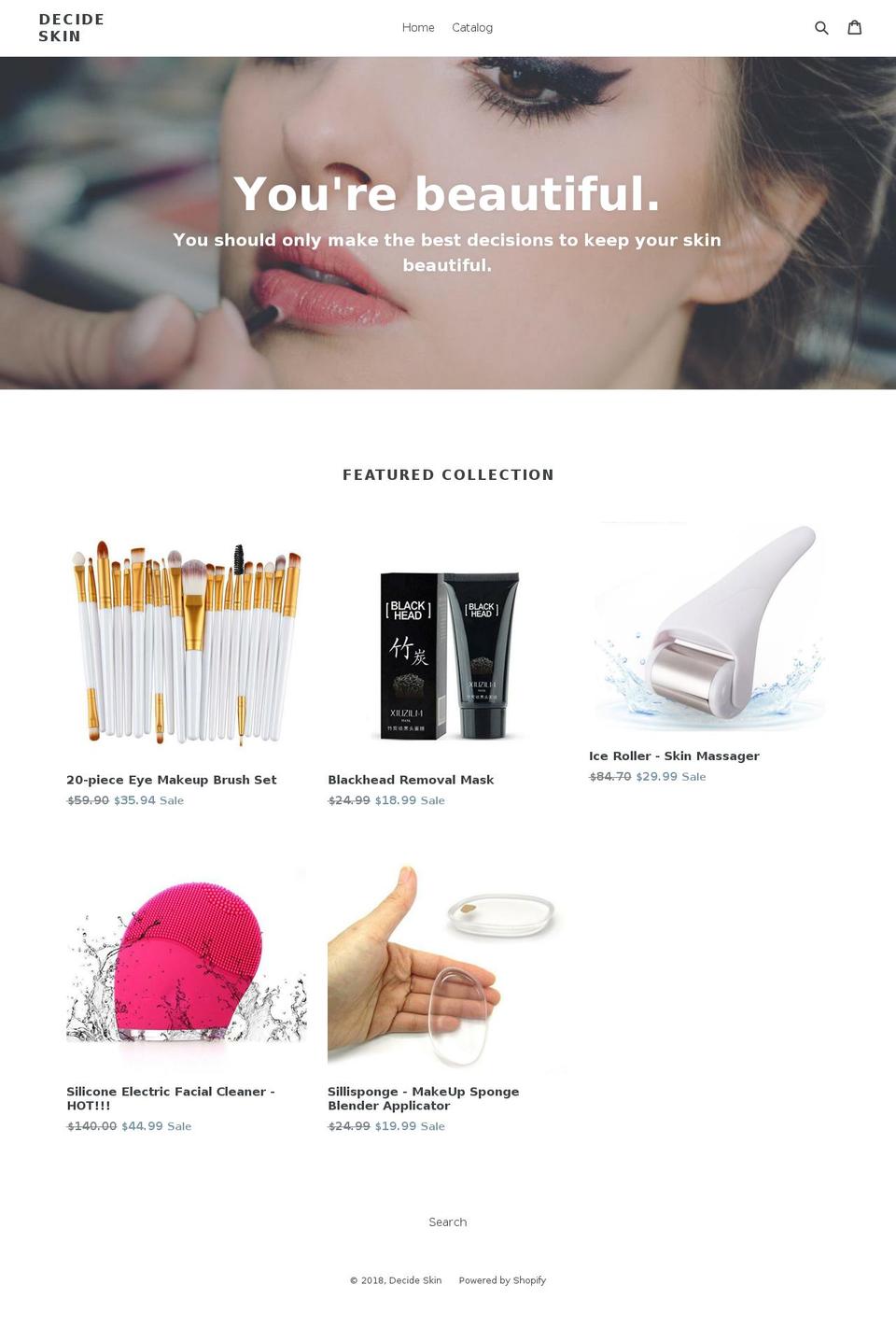 decideskin.com — Shopify storefront screenshot
