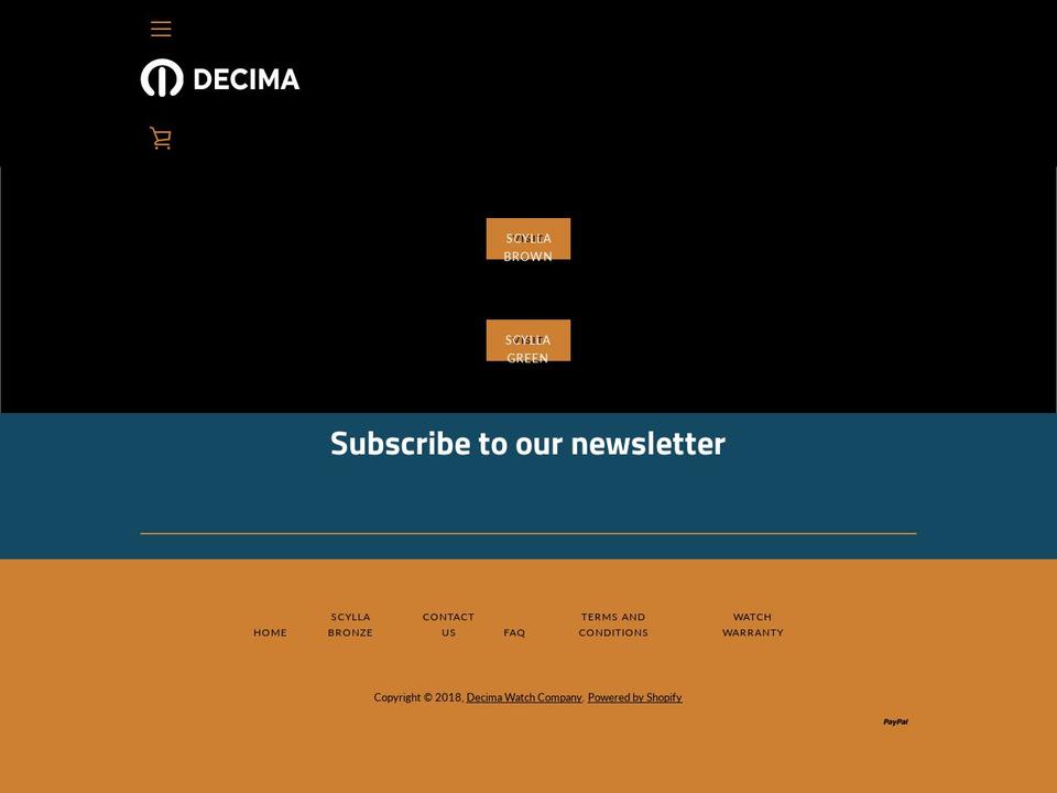 decima.store shopify website screenshot