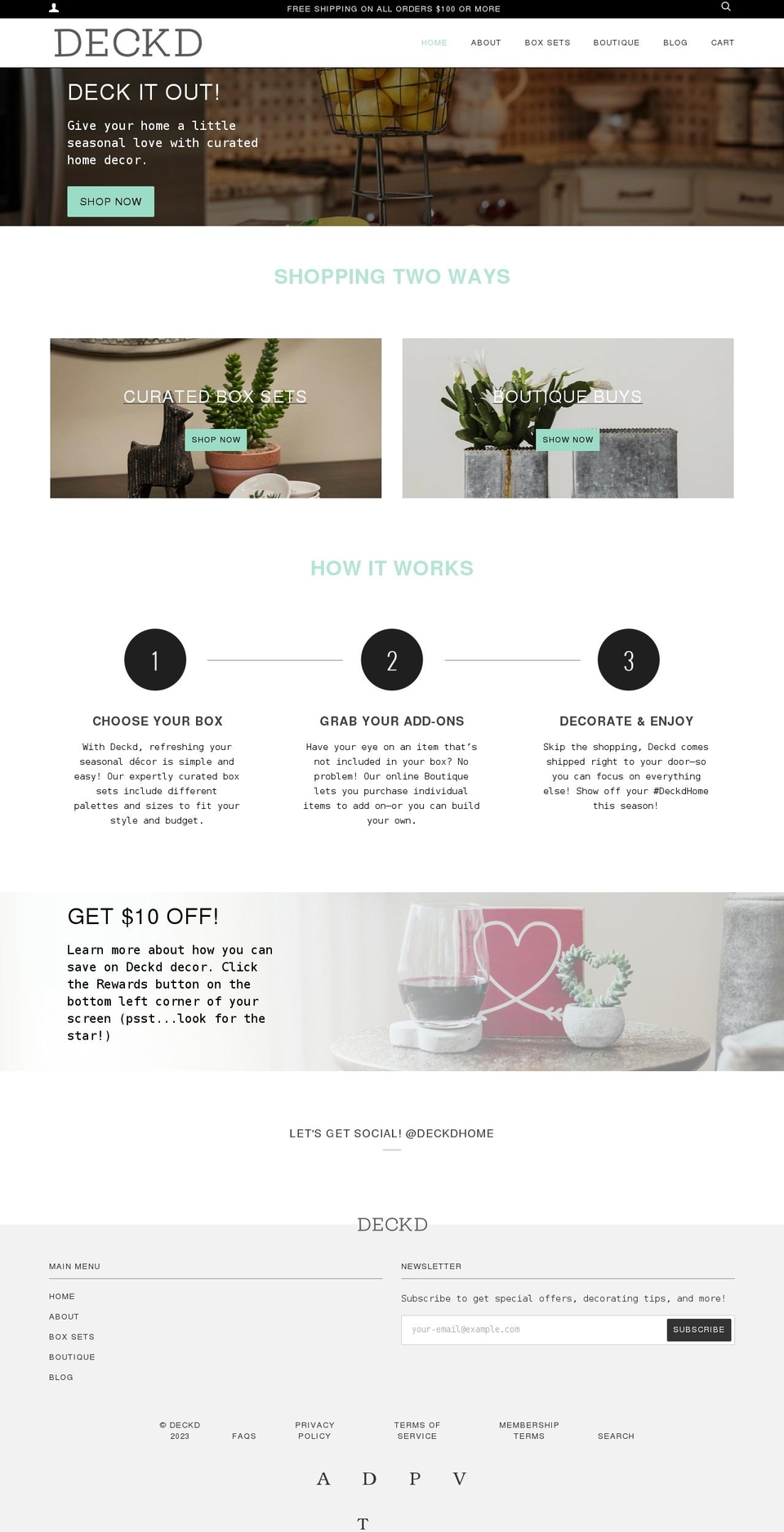 deckdhome.com shopify website screenshot