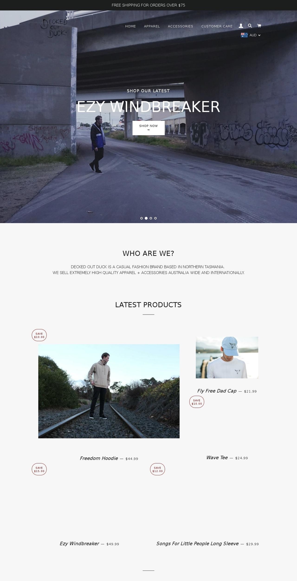 deckedoutduck.com — Shopify storefront screenshot