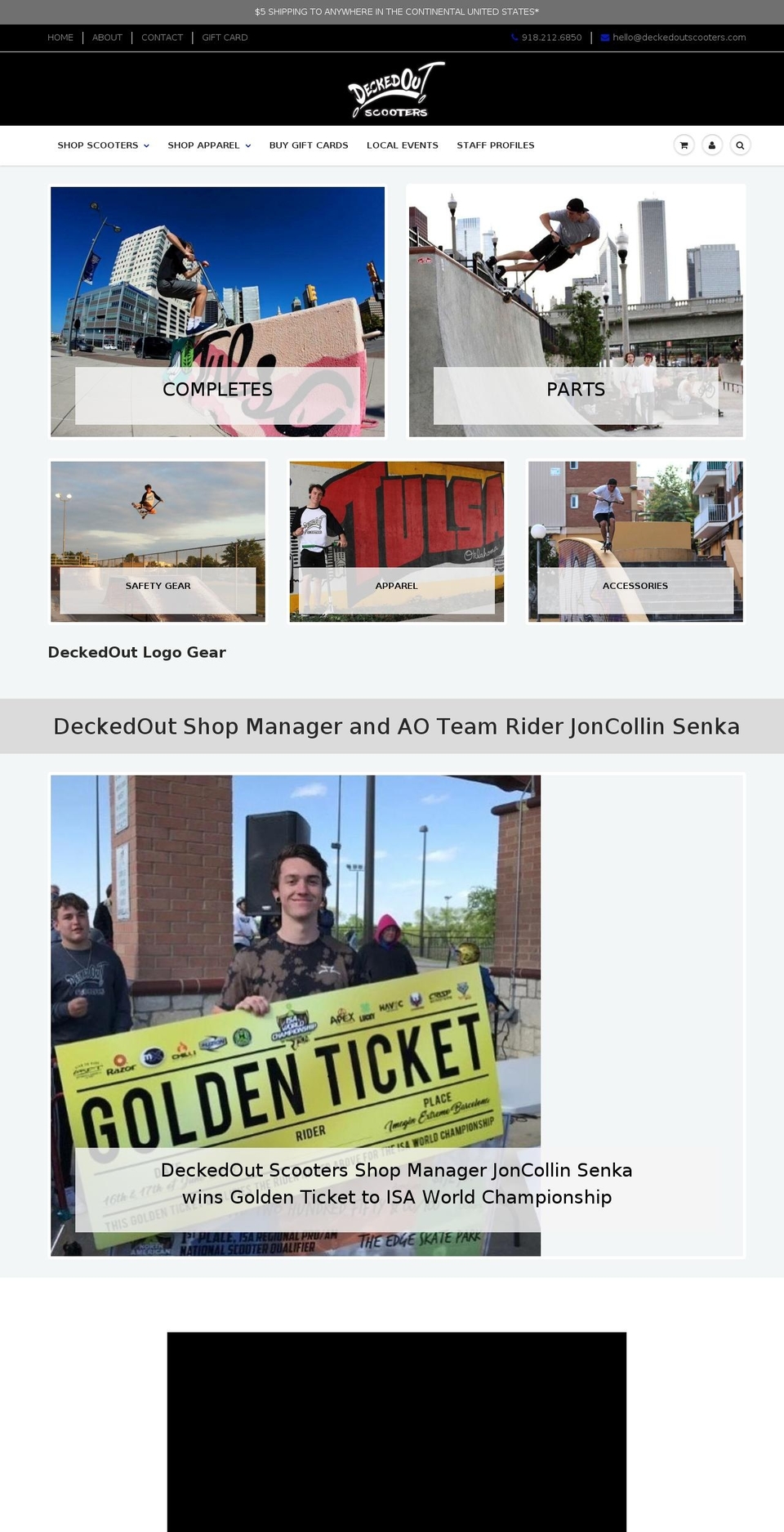 deckedoutscooters.com shopify website screenshot
