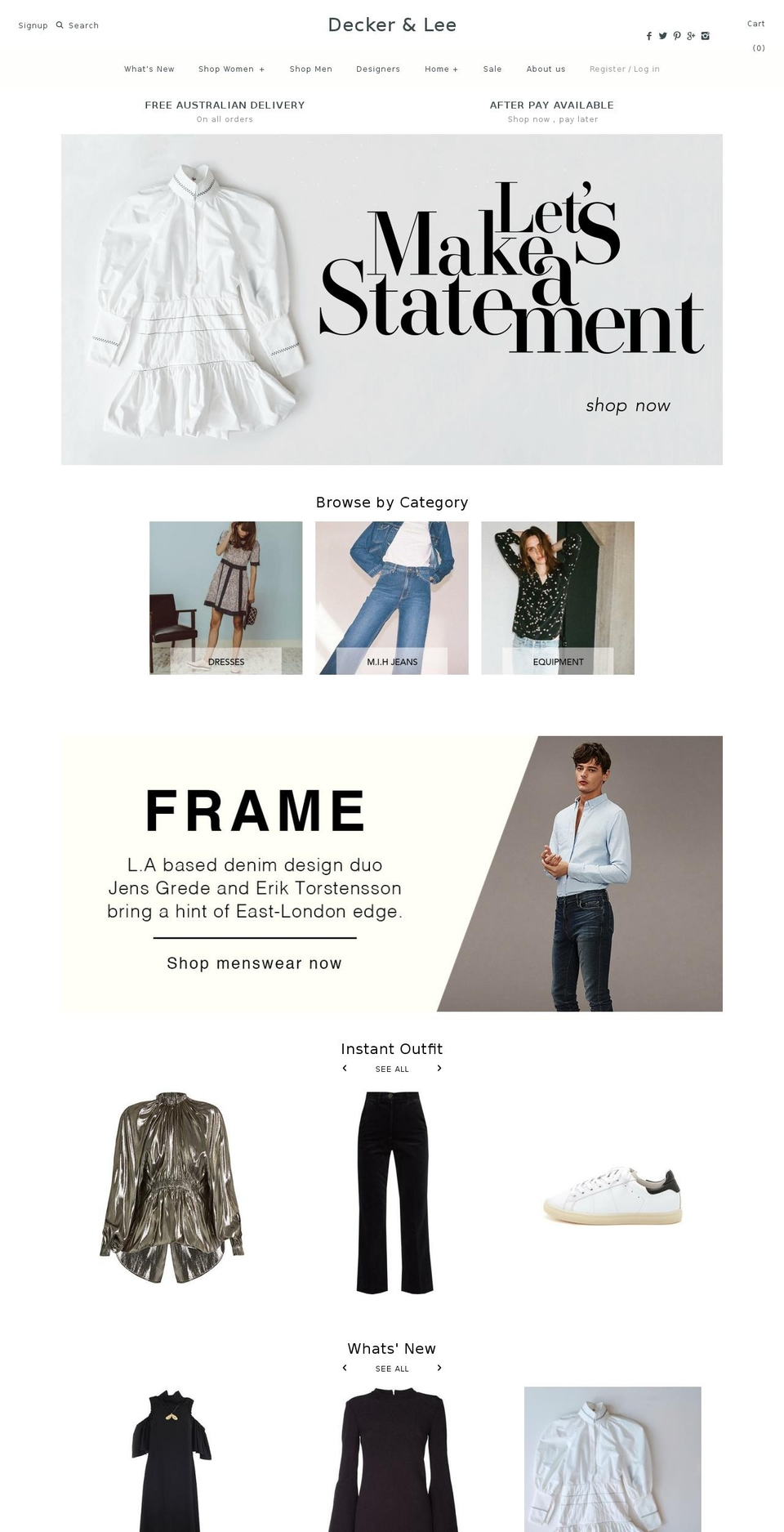 deckerandlee.com shopify website screenshot