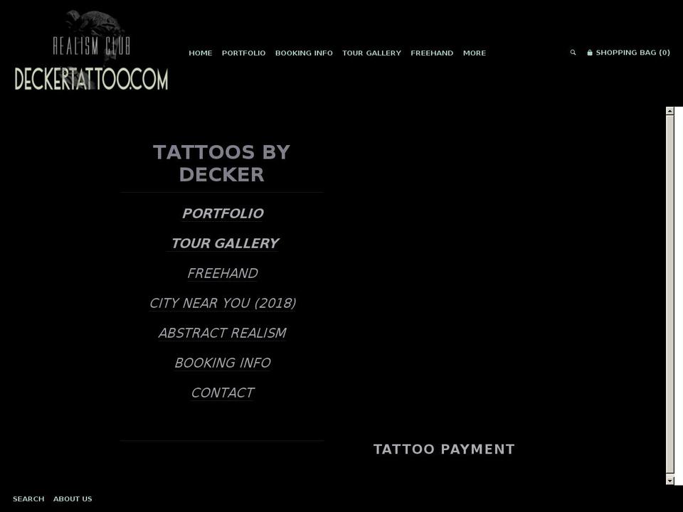 deckertattoo.com shopify website screenshot