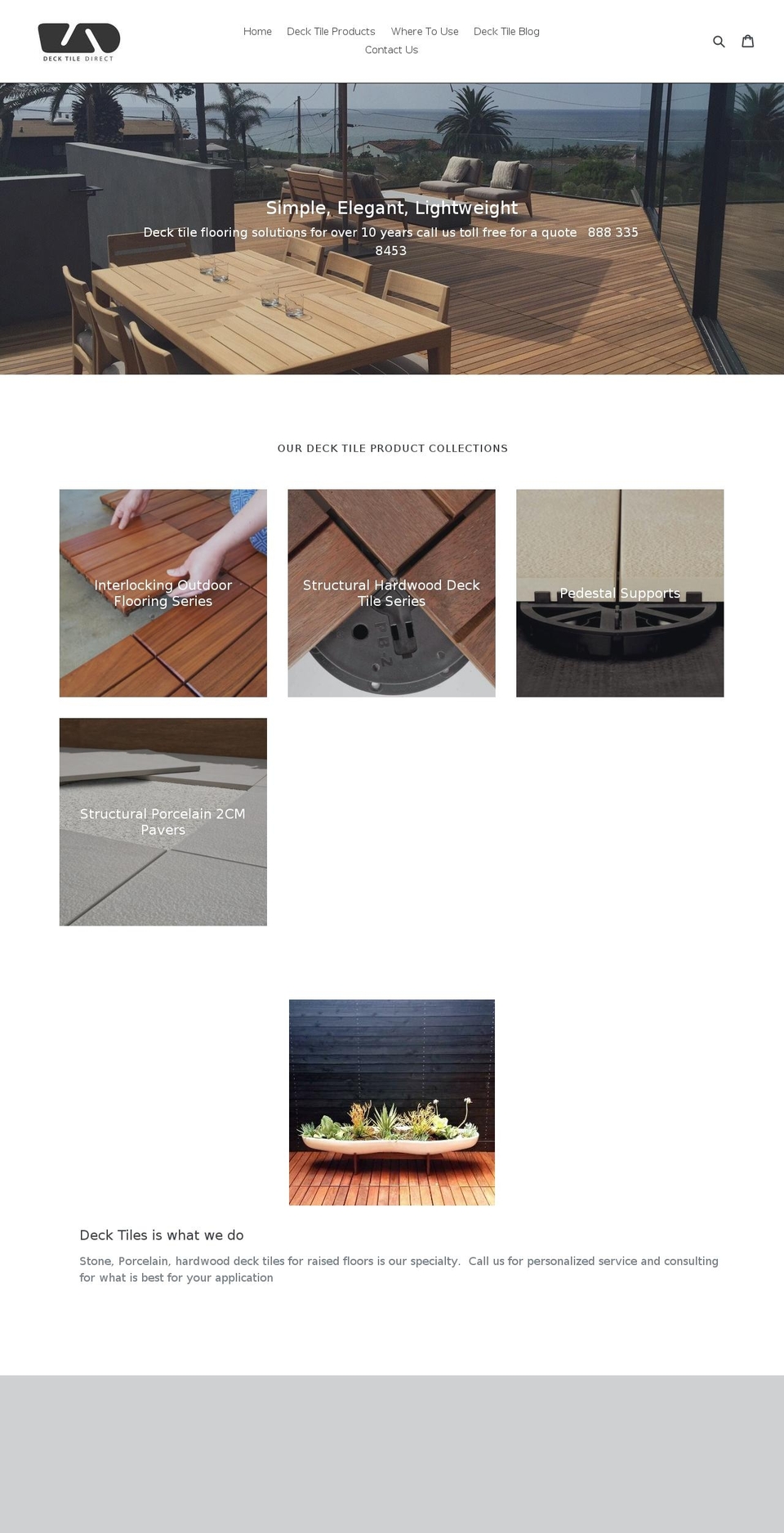 decktiledirect.com shopify website screenshot