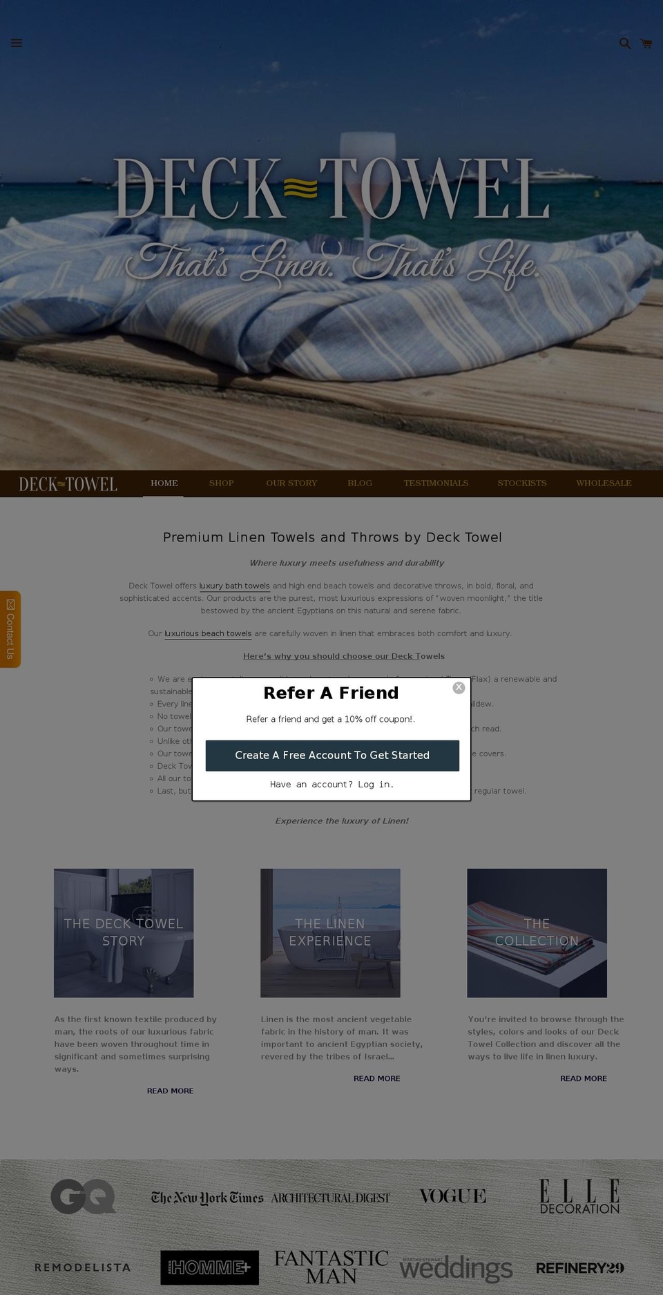 decktowel.com shopify website screenshot