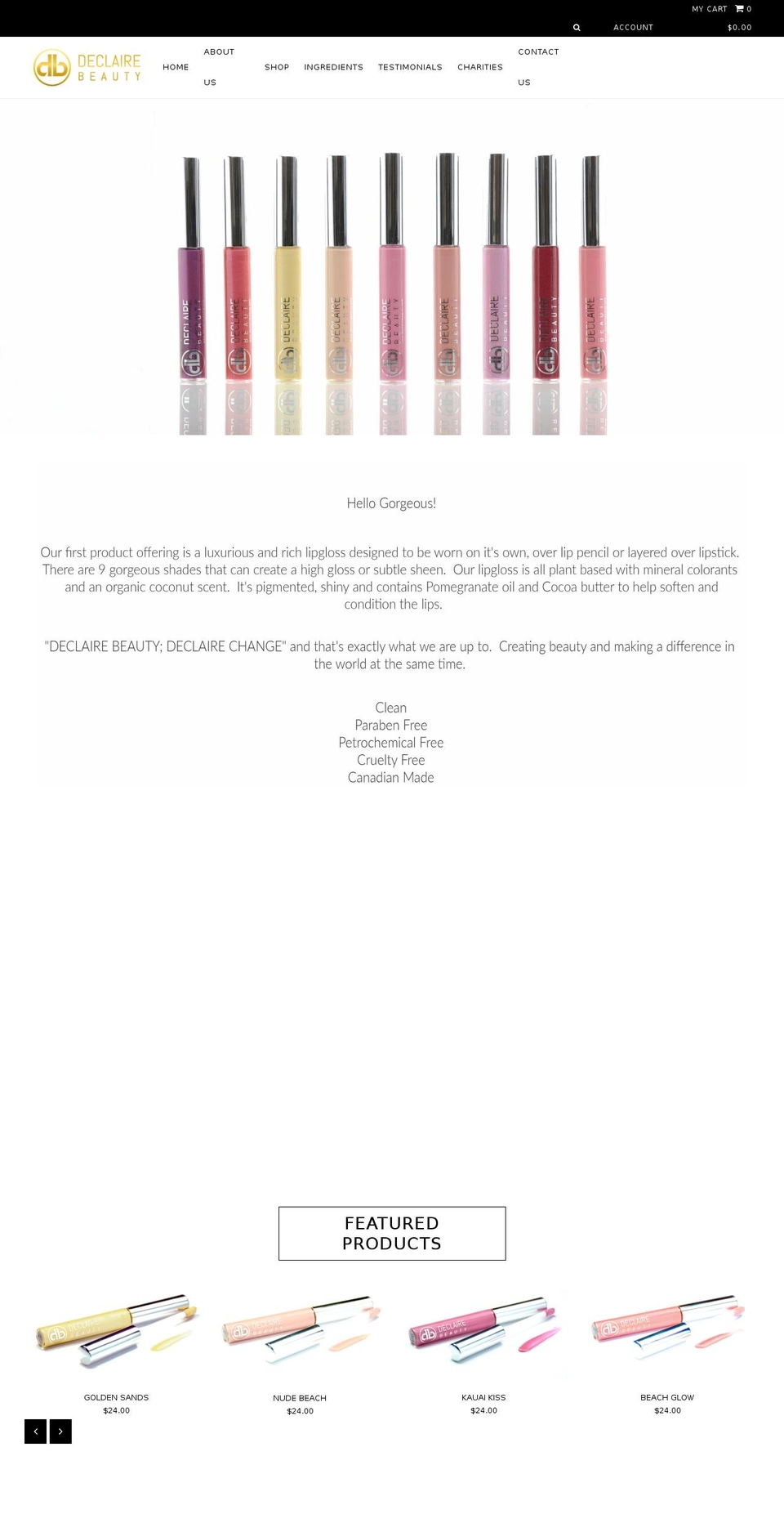 declairebeauty.ca shopify website screenshot