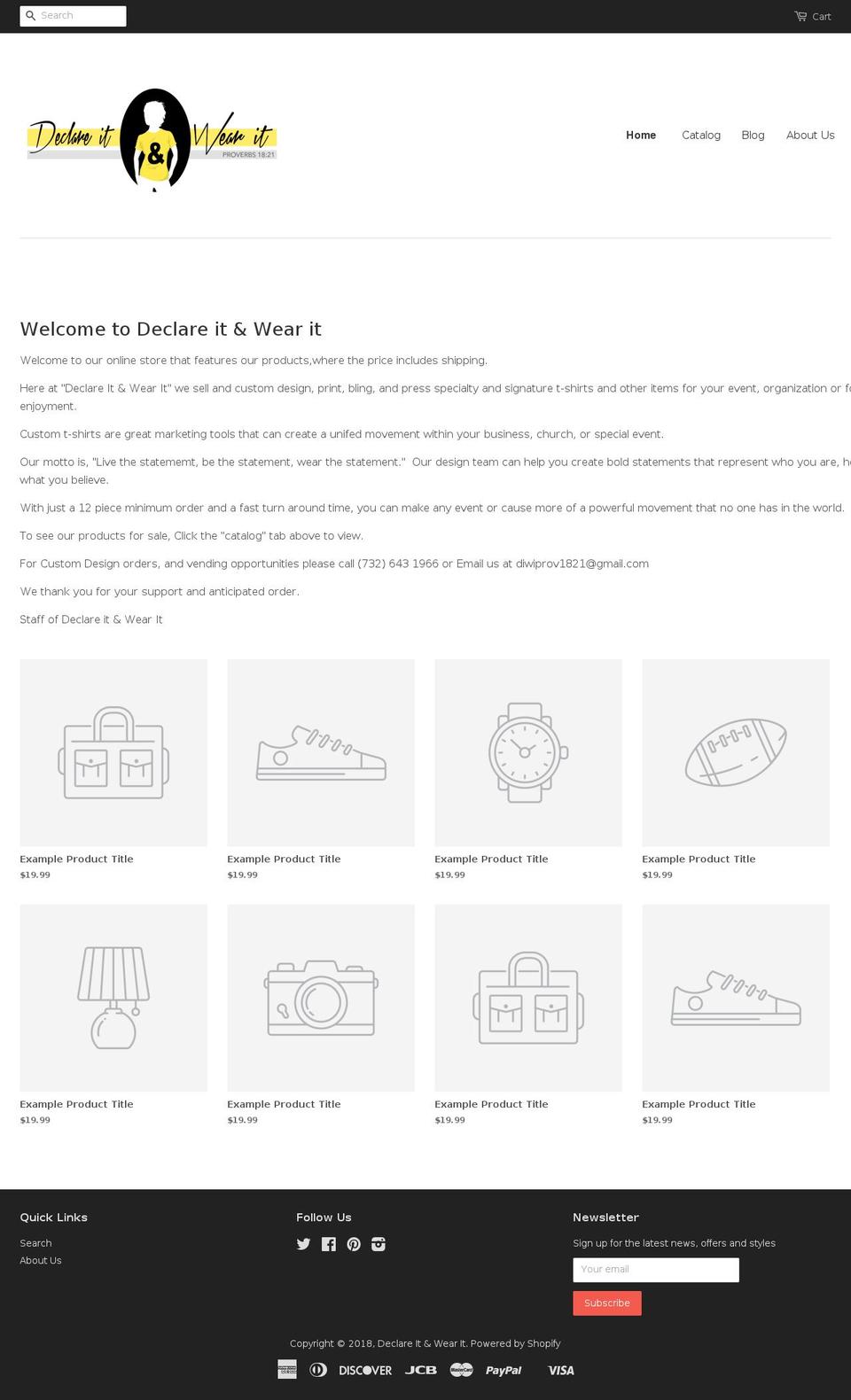 declareitwearit.com shopify website screenshot