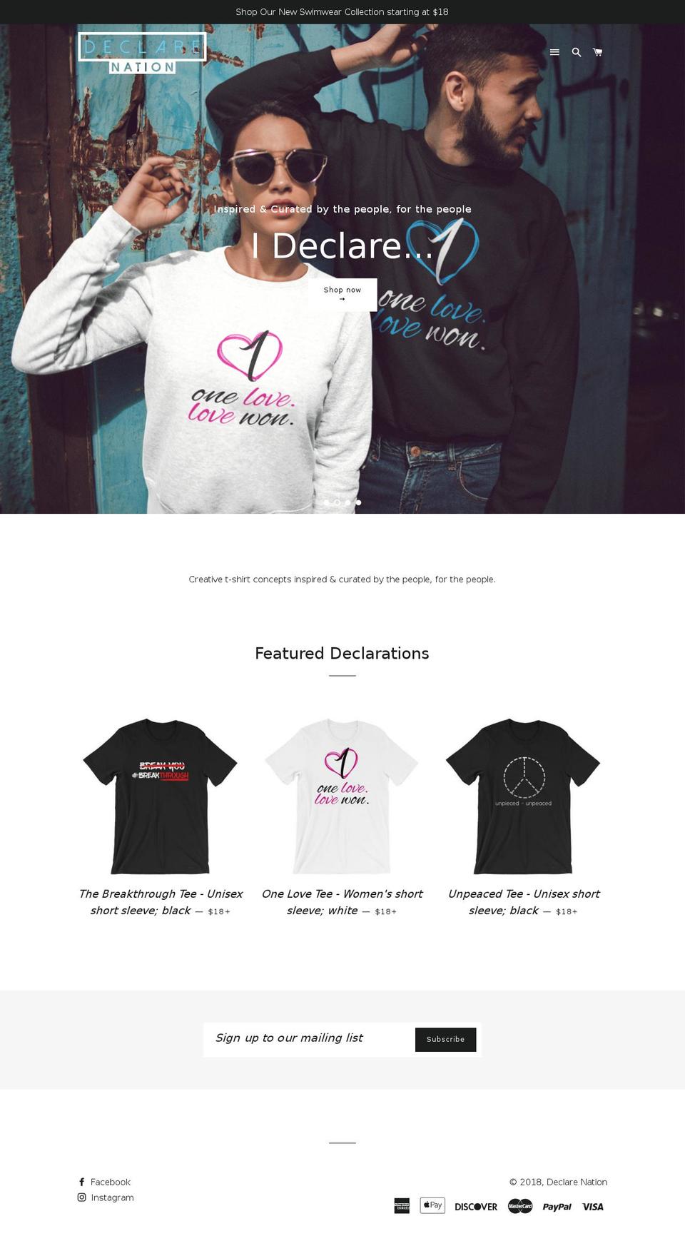 declarenation.com — Shopify storefront screenshot