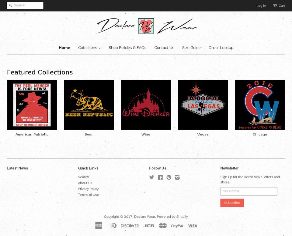declarewear.com shopify website screenshot