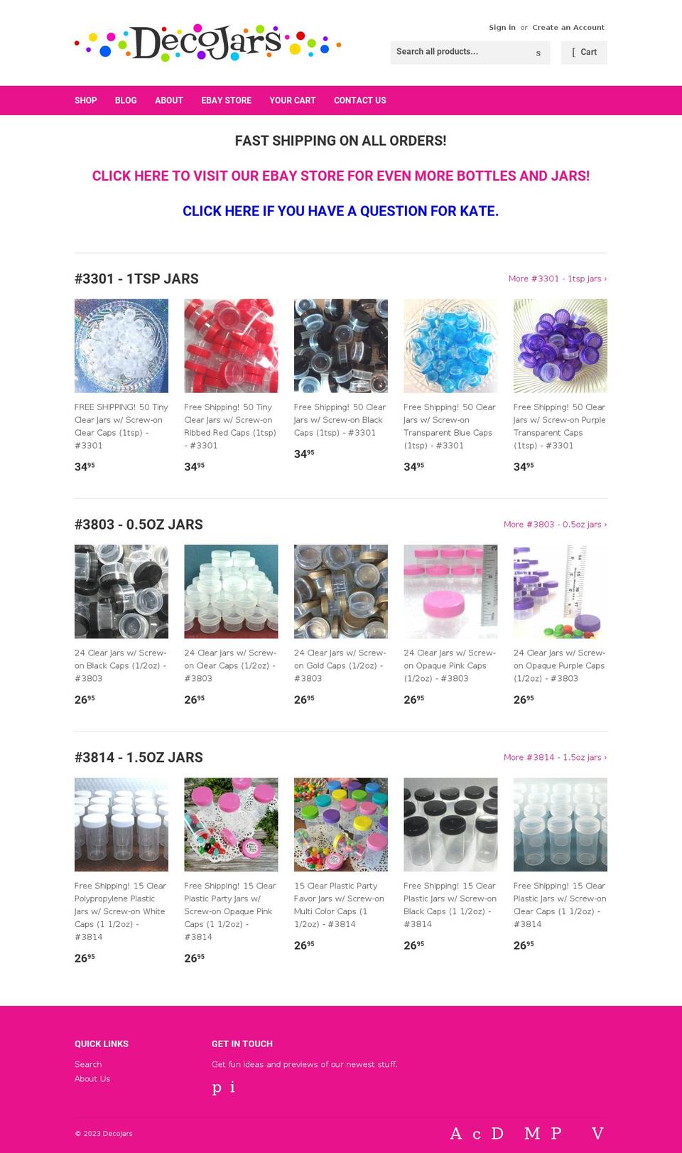deco-jars.myshopify.com shopify website screenshot