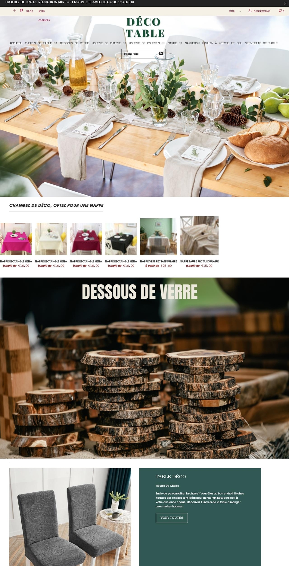 deco-table.com shopify website screenshot