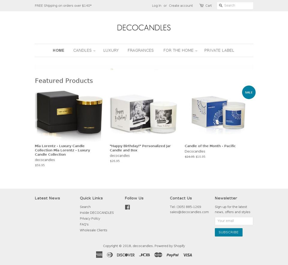 decocandle.com — Shopify storefront screenshot