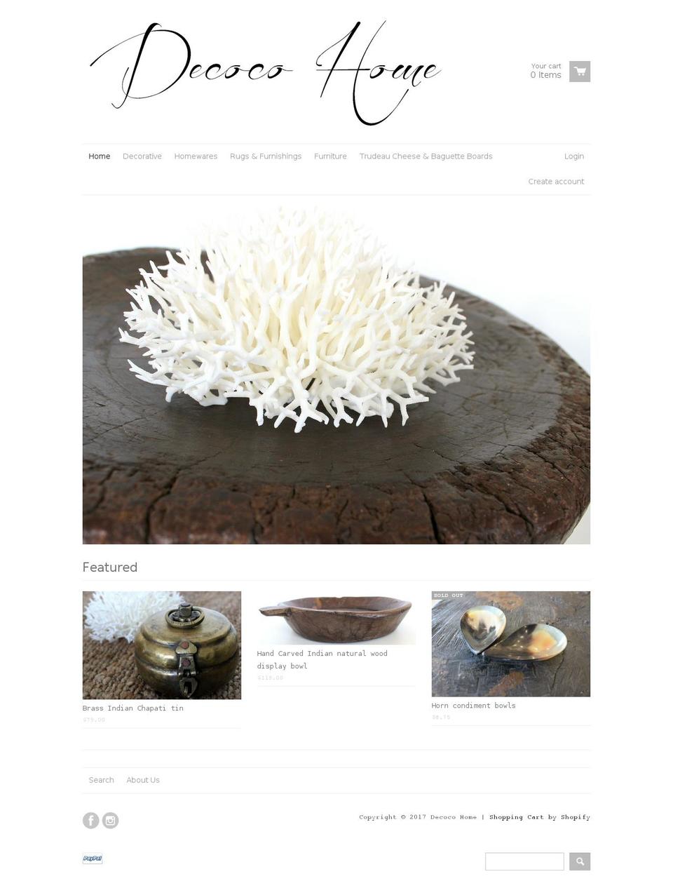 decocohome.com shopify website screenshot