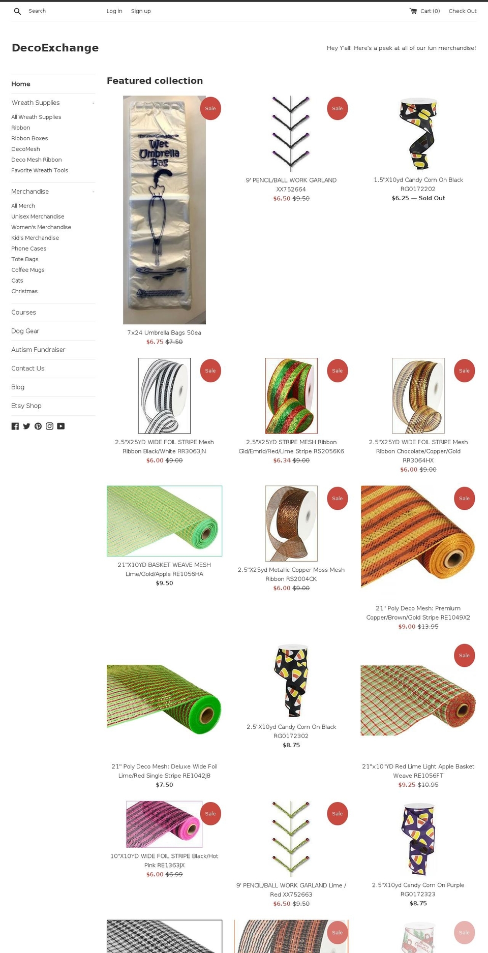 decoexchange.com shopify website screenshot