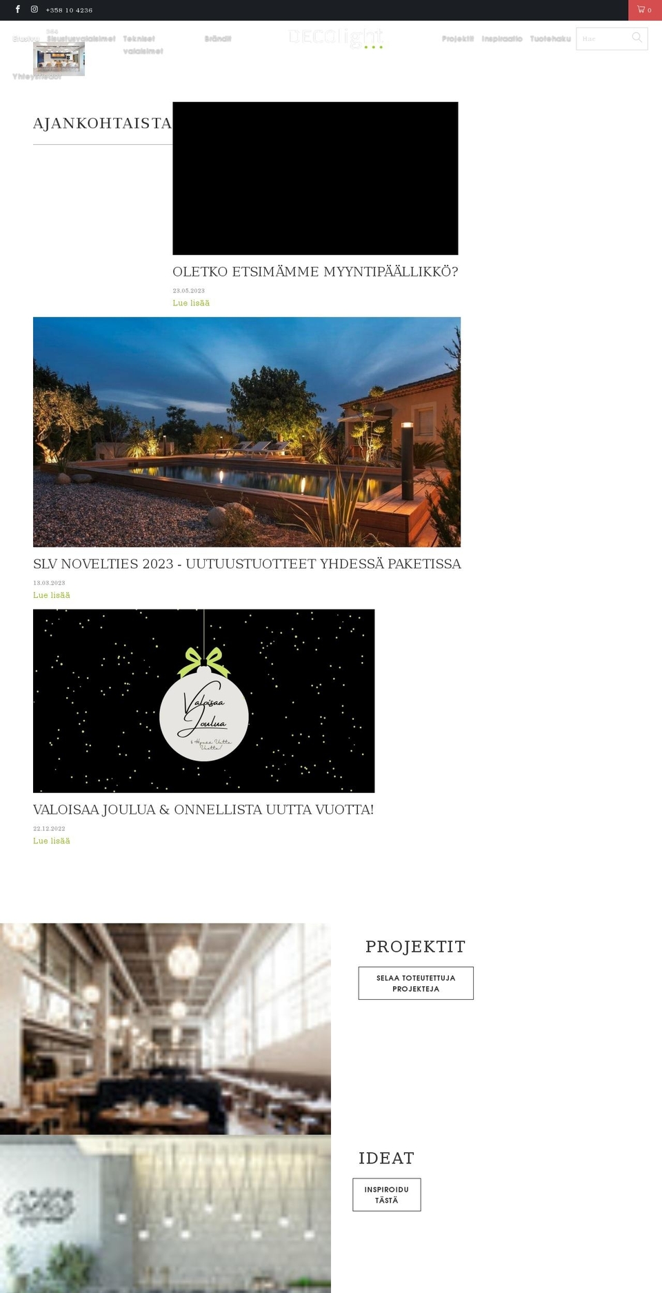 decolight.fi shopify website screenshot
