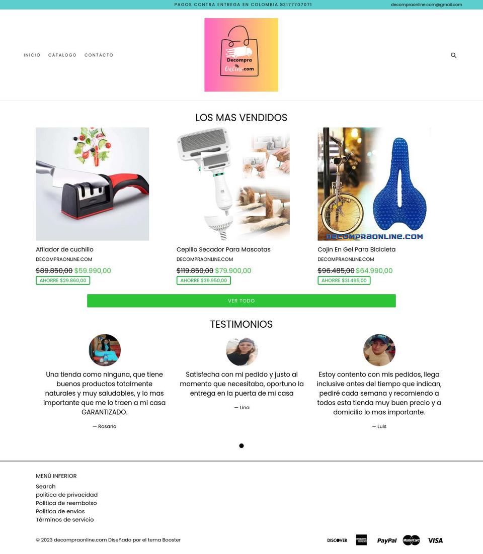 decompraonline.com shopify website screenshot